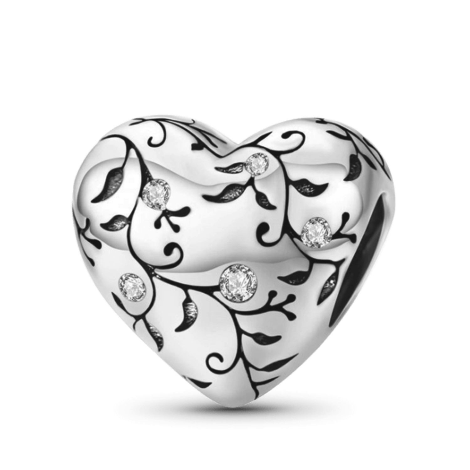 Gnoce Bead Gnoce Charm Ornament Herz FLC096 Silber
