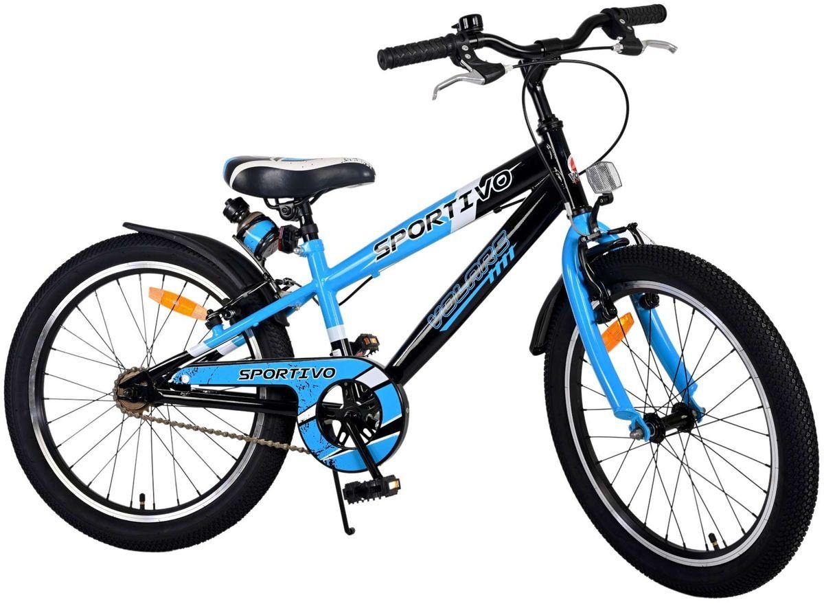 Volare Kinderfahrrad 20 Zoll Kinder Jungen Fahrrad Kinderfahrrad Rad Sportivo Blau 22111, 1 Gang, Seitenständer, Schutzbleche, Trinkflasche, Klingel