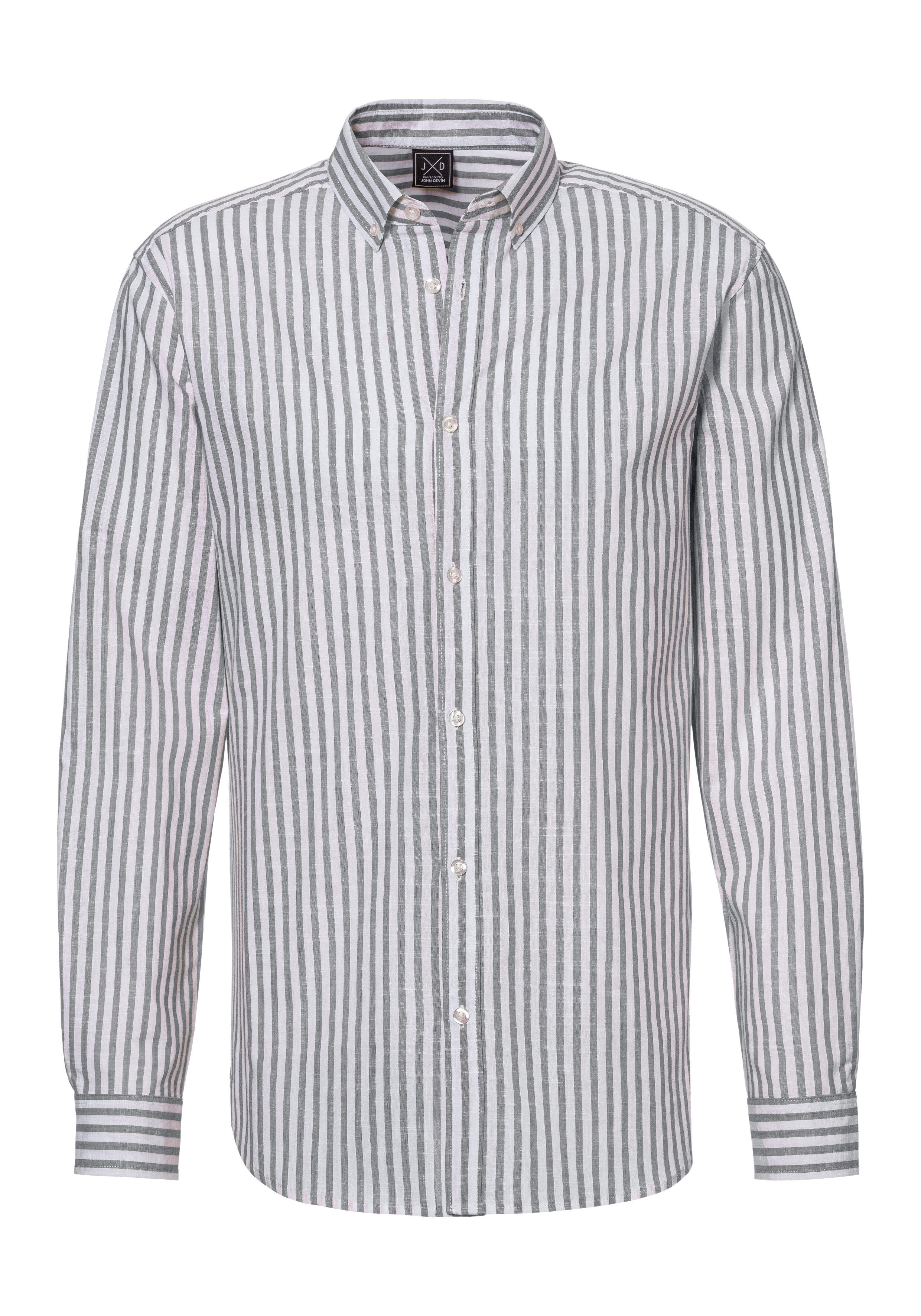John Devin Langarmhemd Regular Fit Streifenhemd mit Button-down-Kragen, aus günstig online kaufen