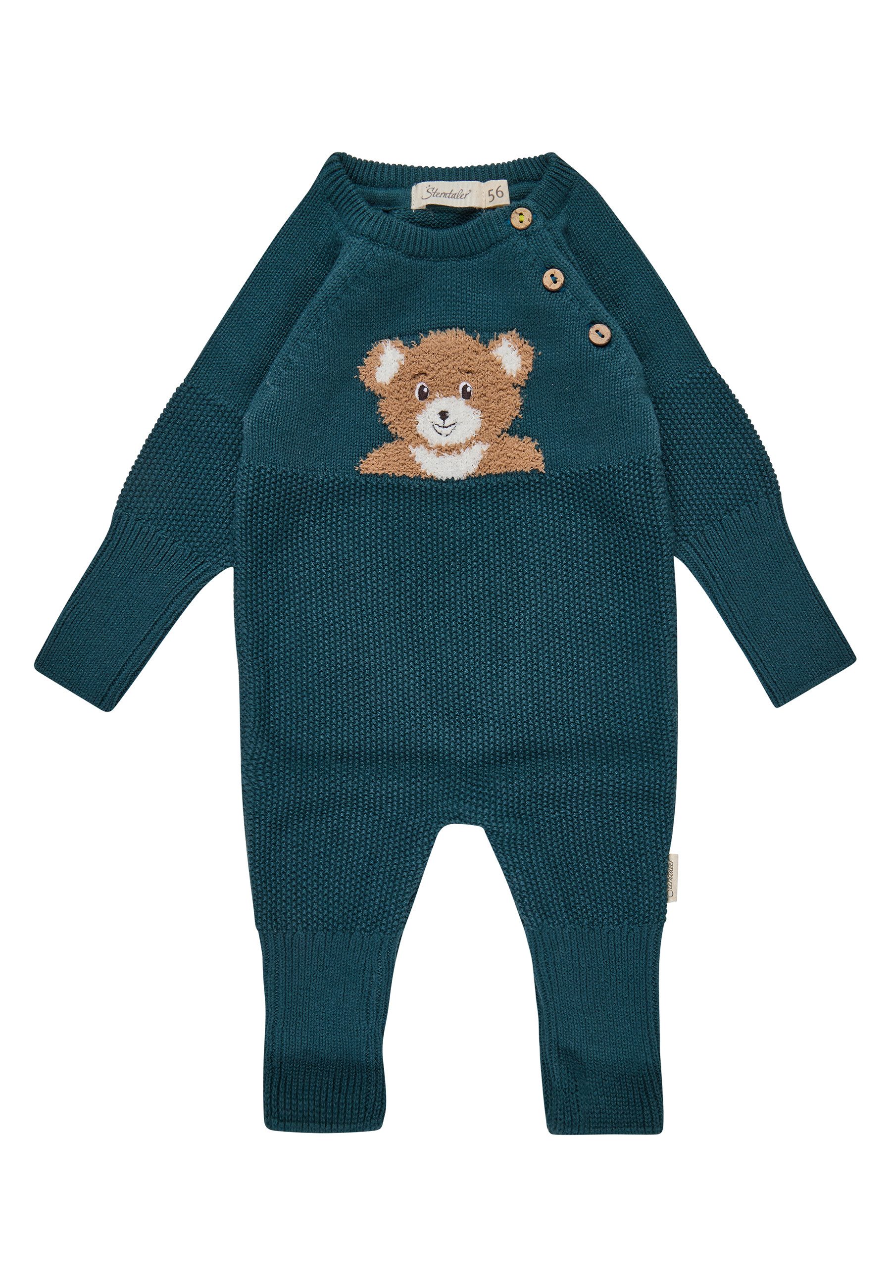 Sterntaler® Strampler Strickoverall Bär (1-tlg., Mitwachsbündchen)