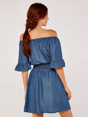 Apricot Sommerkleid Denim, mit gesmokter Taille