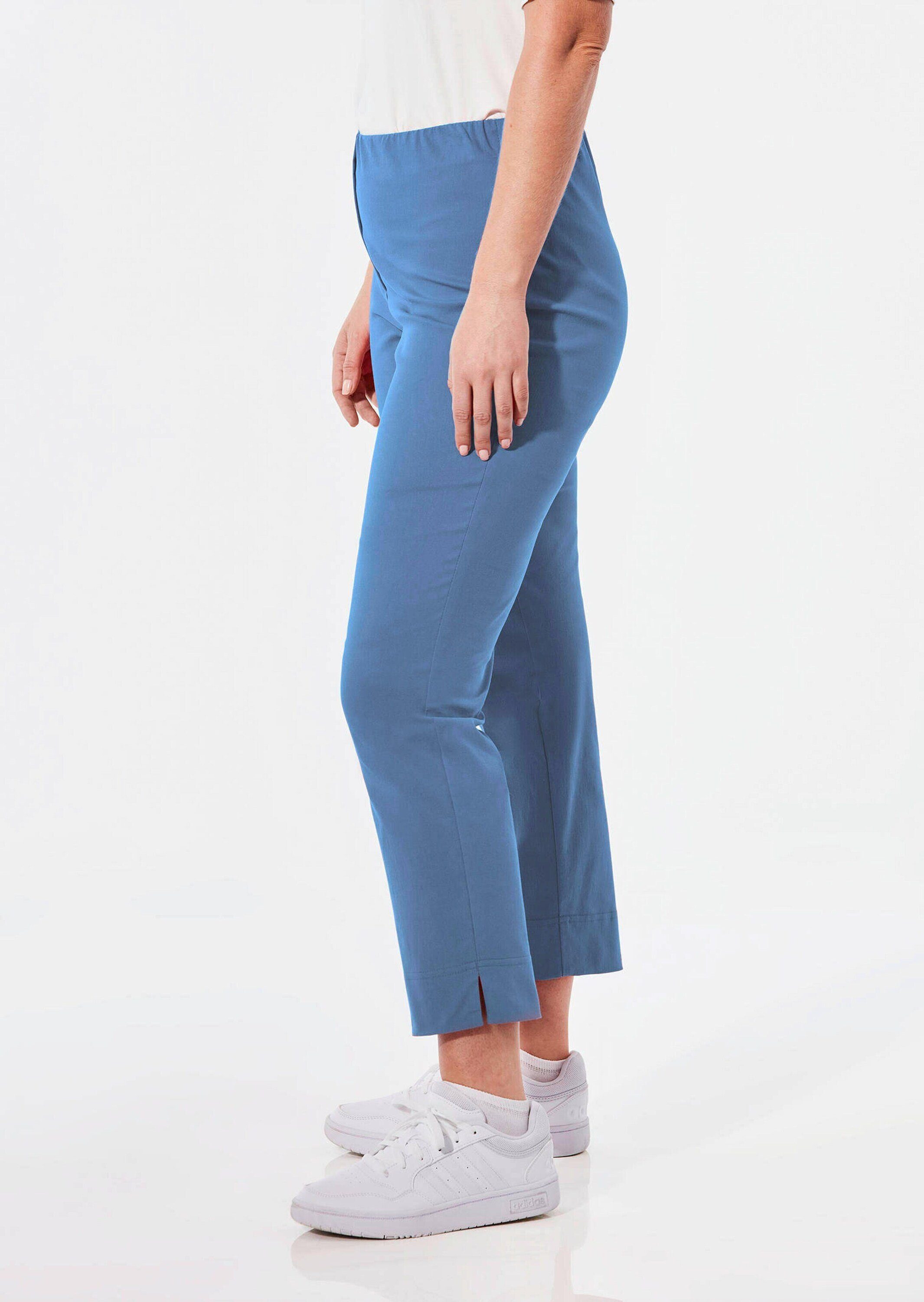 GOLDNER Caprihose Stretchhose mit Seitenschlitzen (CURVY) Unifarbenes Design mit praktischem Schlupfbund – Bild 4 von 5