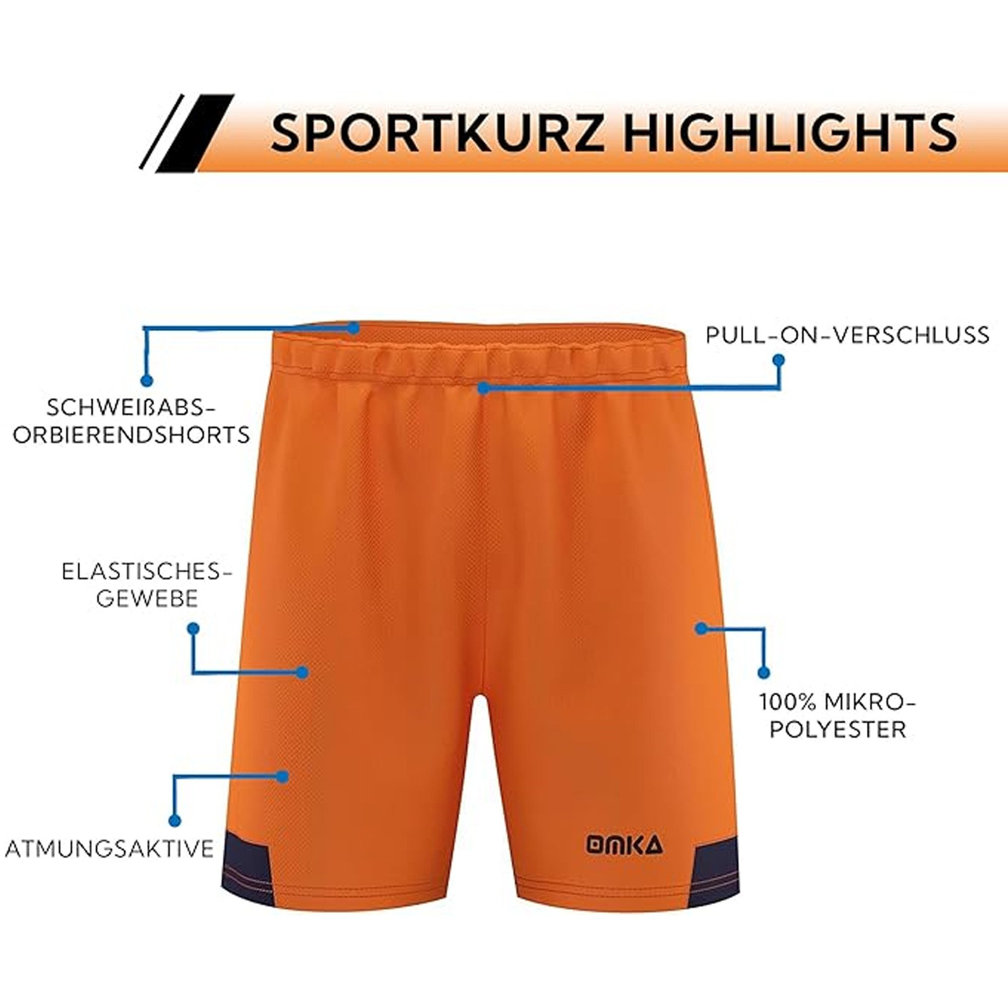 OMKA Shorts OK301ST Shorts für Training Fitness- & Sport Fußballshorts