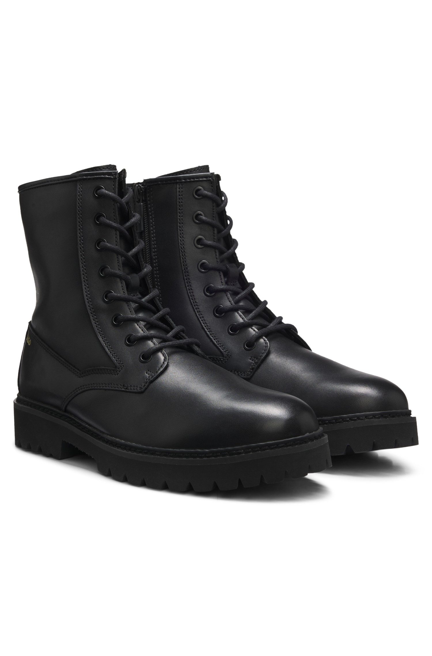 HUGO Schnürboots Schnürstiefelette, Boots mit Profilsohle