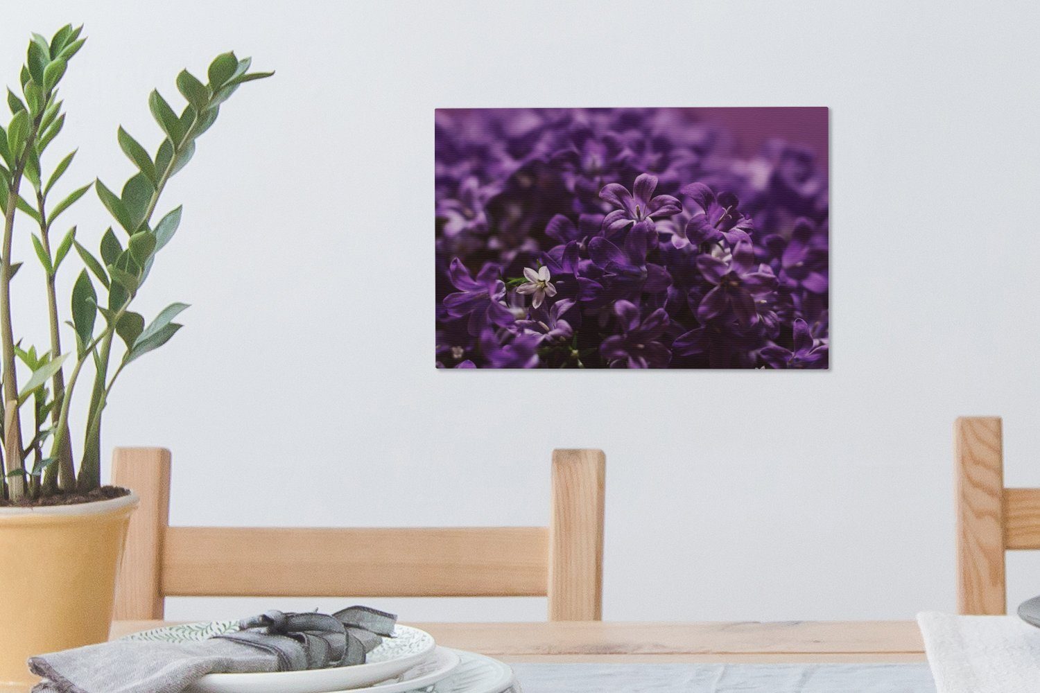 OneMillionCanvasses® Leinwandbild Kleine Blume, 30x20 St), lila cm Leinwandbilder, Wanddeko, Aufhängefertig, (1 Wandbild