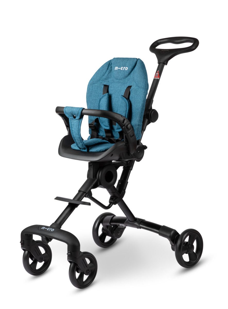 Micro Dreirad-Kinderwagen micro trike 360 grad aqua inkl. LED Rollen