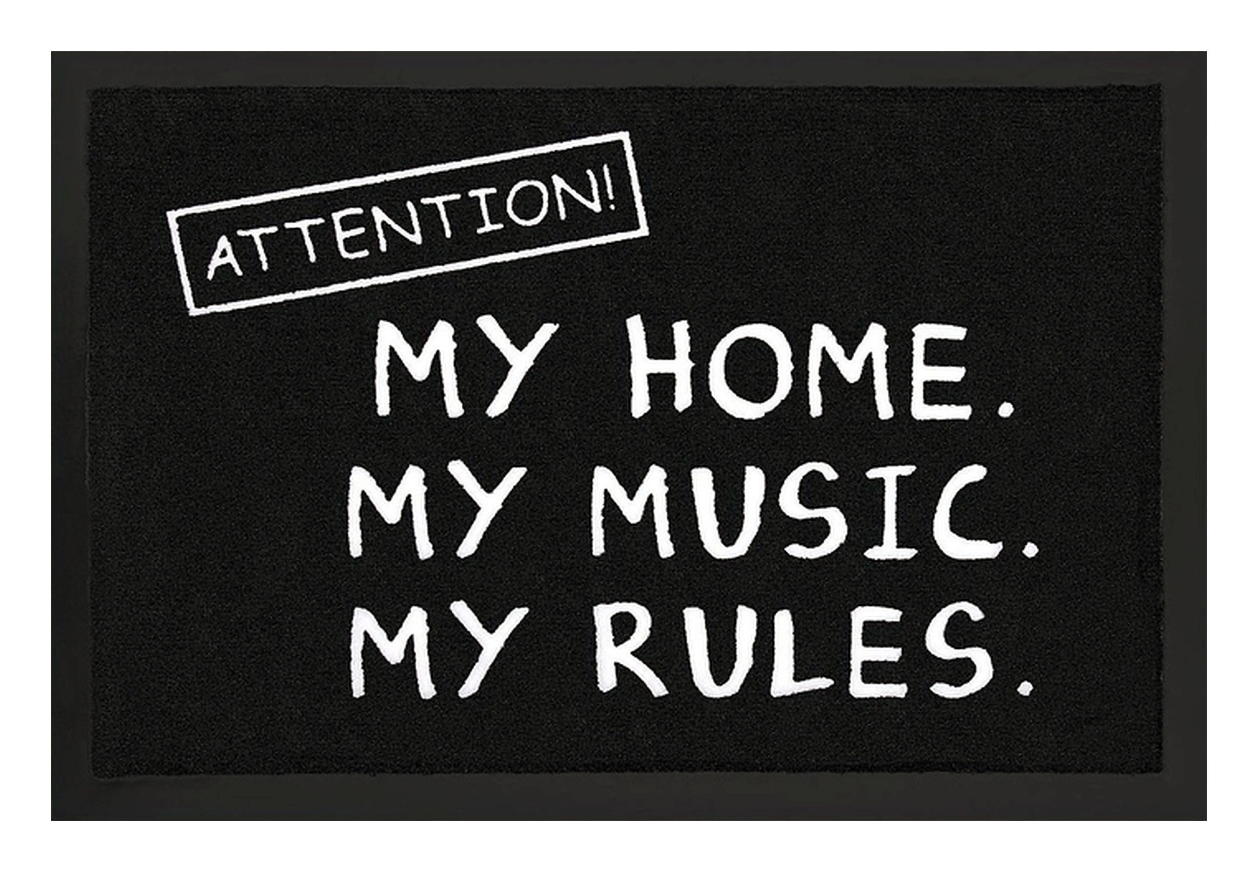 Rockbites Fußmatte Rockbites - Fußmatte Türmatte "Attention! My Home" Schwarz Nr. 124