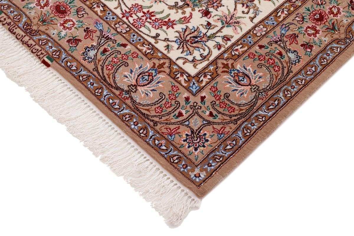 mm Orientteppich Orientteppich, Handgeknüpfter 111x161 8 rechteckig, Nain Seidenkette Trading, Höhe: Isfahan