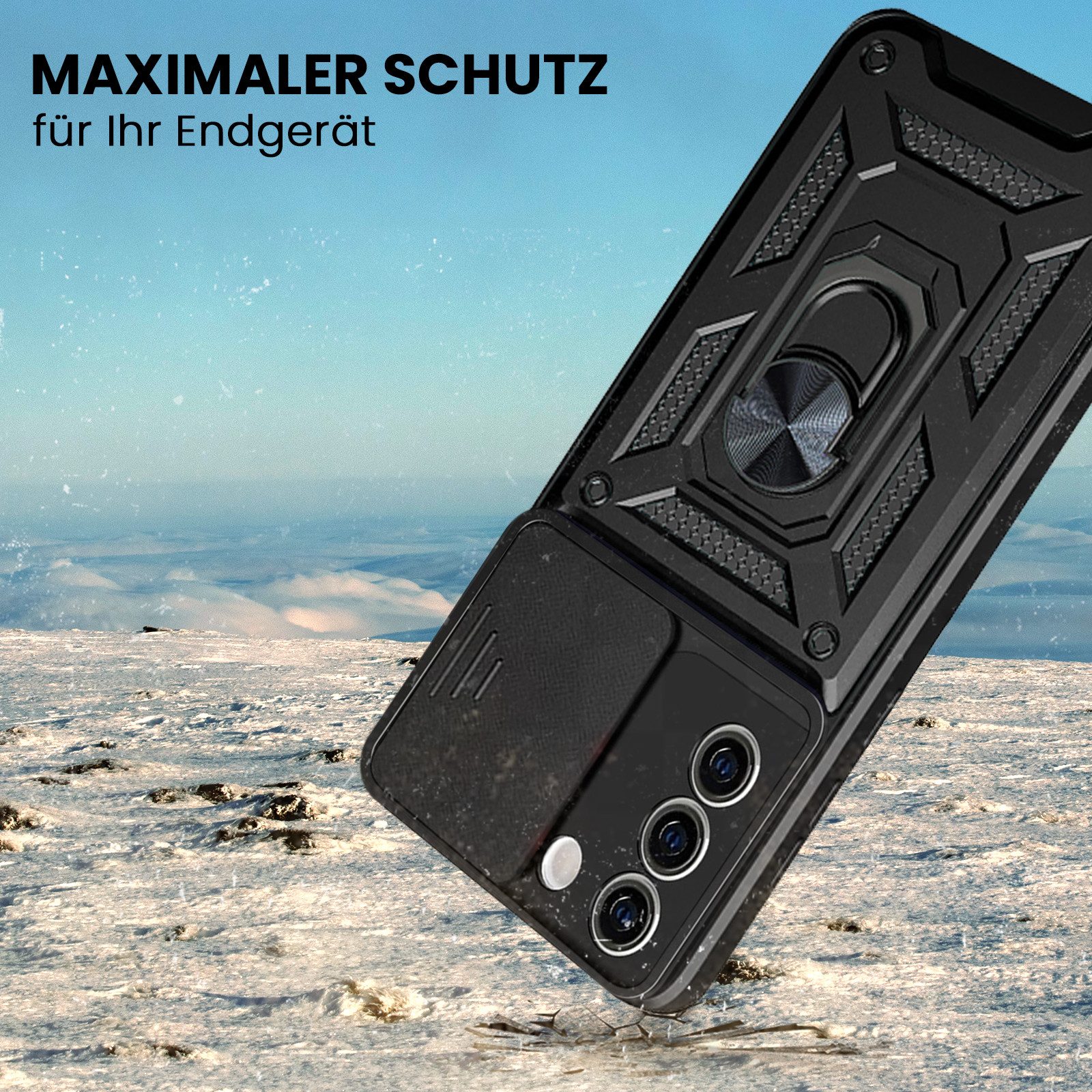Tec-Expert Handyhülle Outdoor Cover Hülle für Samsung Galaxy S21 6.2 Zoll, 6.2", Premium Hülle mit Kameraschutz aus verstärktem Polycarbonat