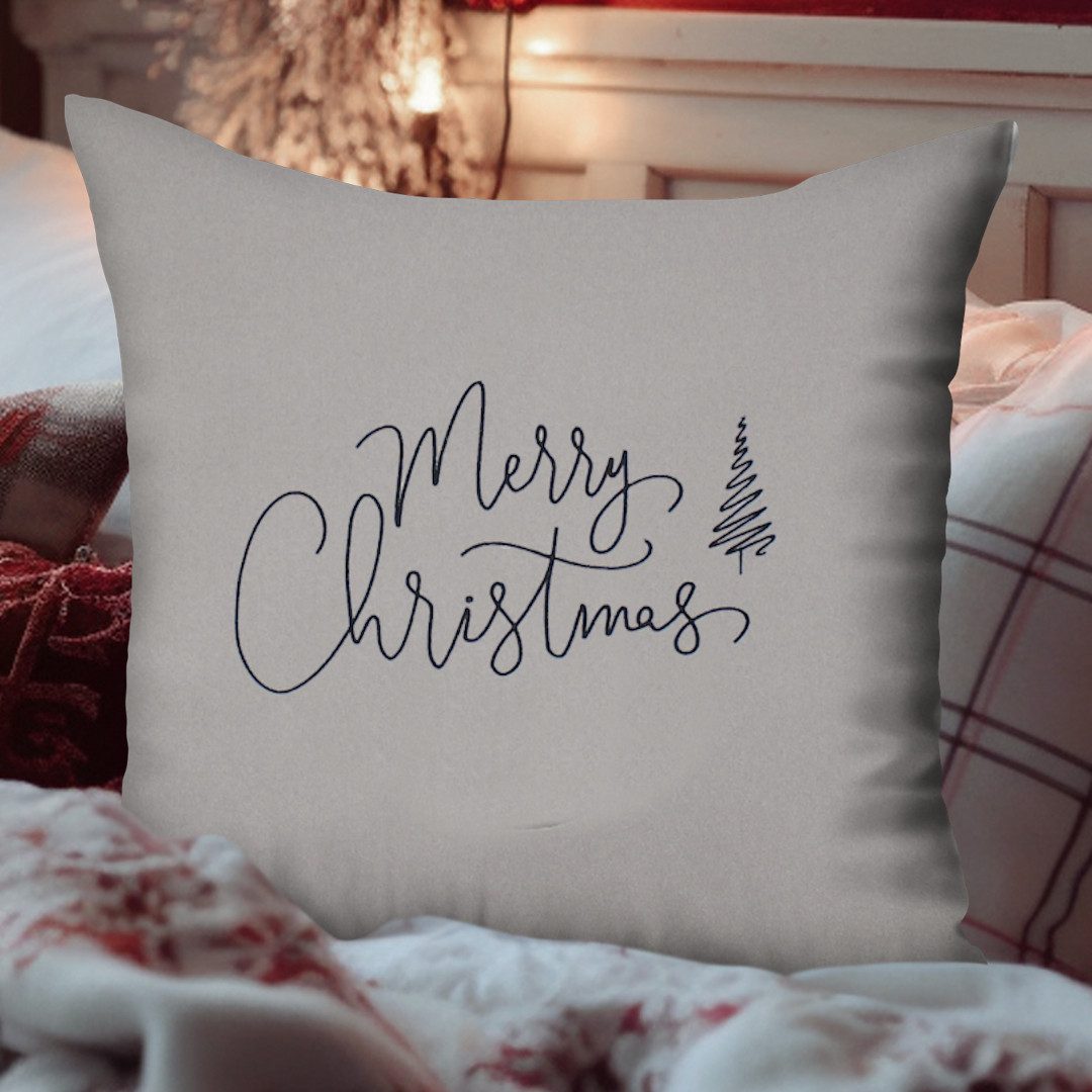 Primawela Kissenbezug Weihnachten bestickt minimalistisch Christmas-Merry günstig online kaufen