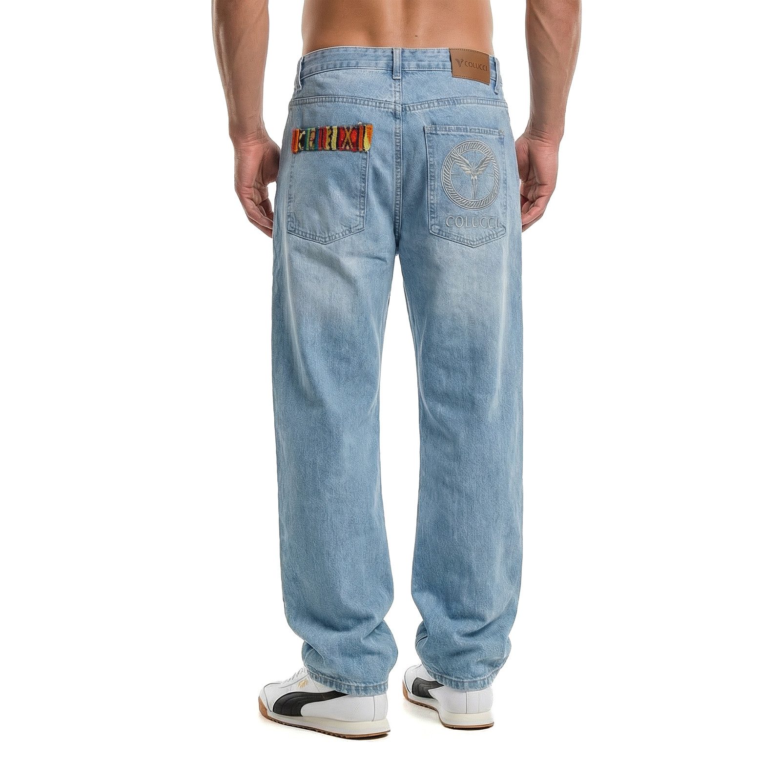 COLUCCI Loose-fit-Jeans Jeans Colucci Baggy Knit Detail Dezent platzierte Designelemente