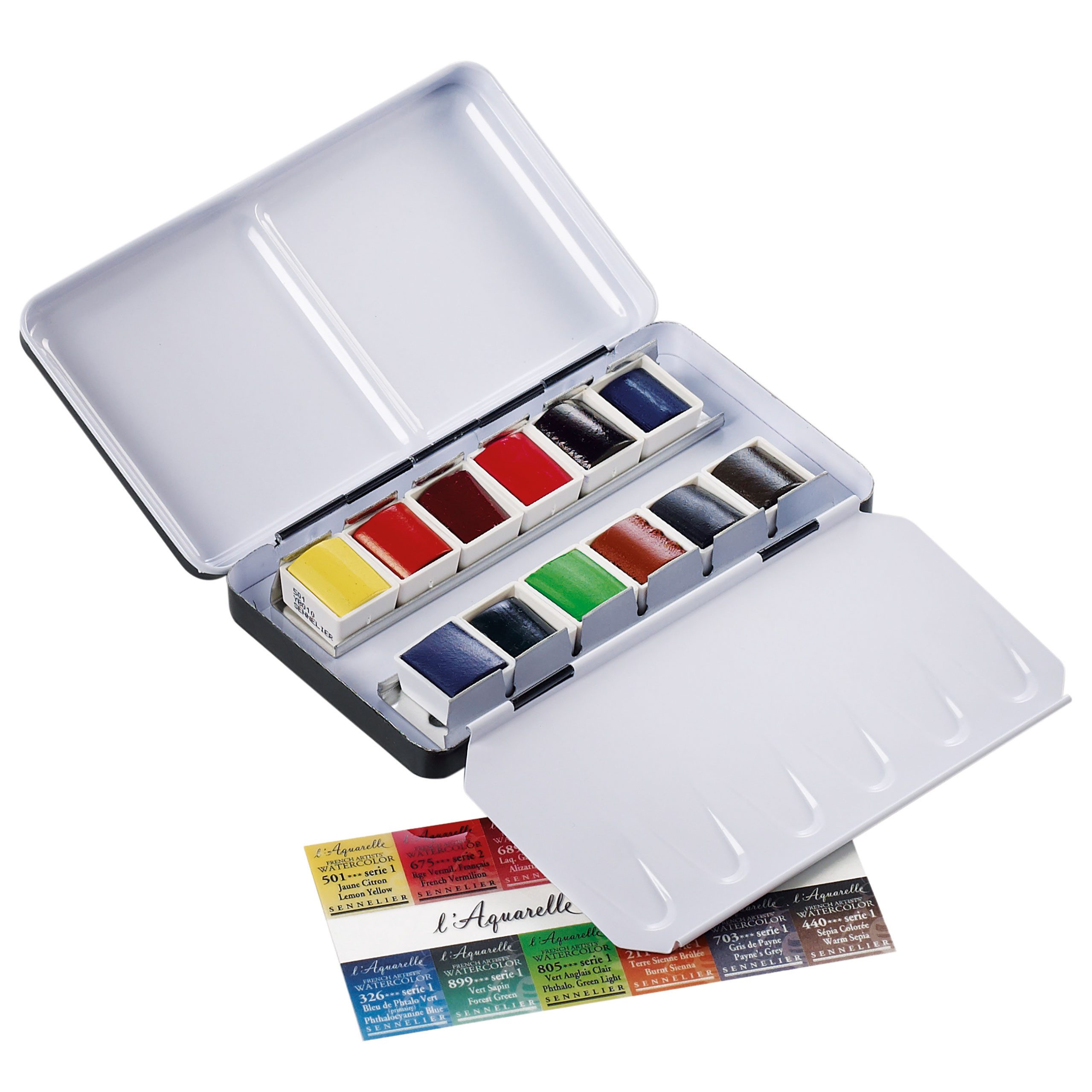 SENNELIER Aquarellfarbe Aquarellfarbe - Pocket-Box mit 12 halben Naepfchen N131605