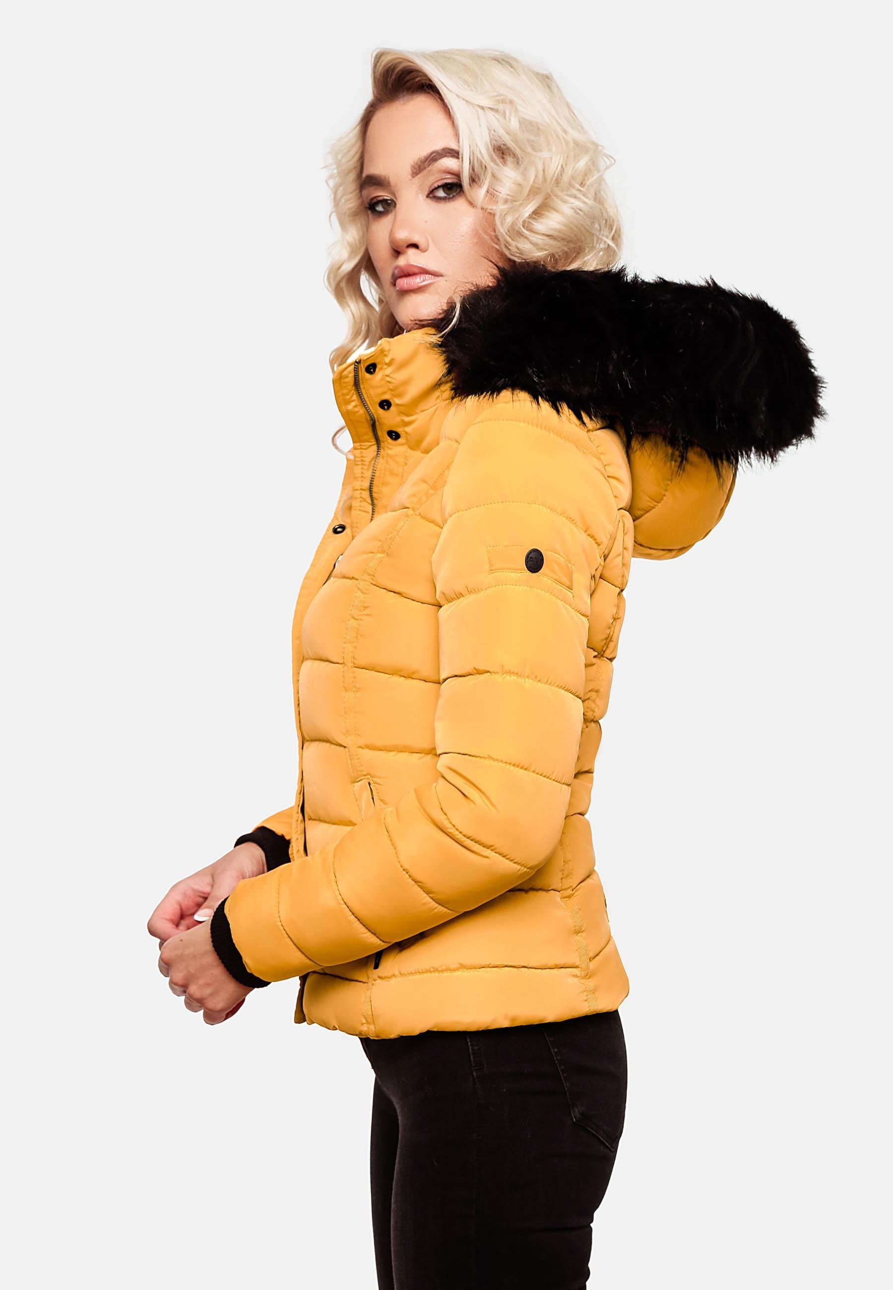 Navahoo Steppjacke Miamor hochwertige Winterjacke m. voluminöser Kunstpelz-Kapuze – Bild 5 von 5
