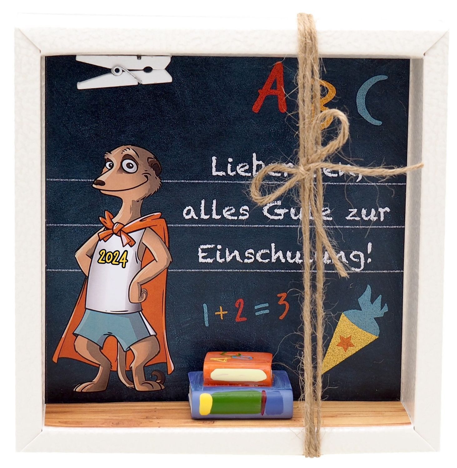 ZauberDeko Geschenkbox Geldgeschenk Schulanfang Einschulung Schule MIT NAMEN Erdmännchen