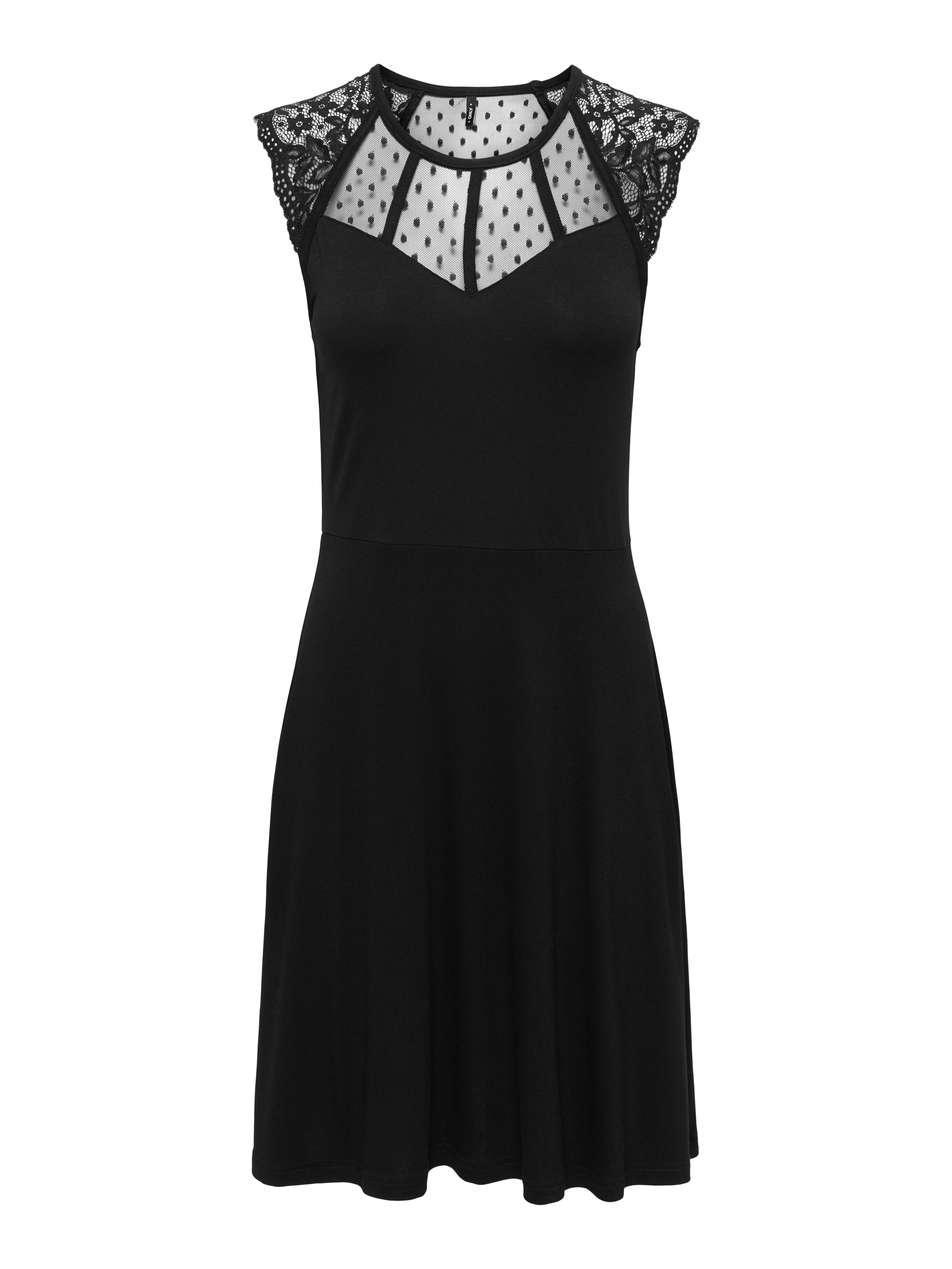 ONLY Spitzenkleid ONLEMILIE S/L FIT AND FLARED DRES CS JRS Viskosemischung, regular fit