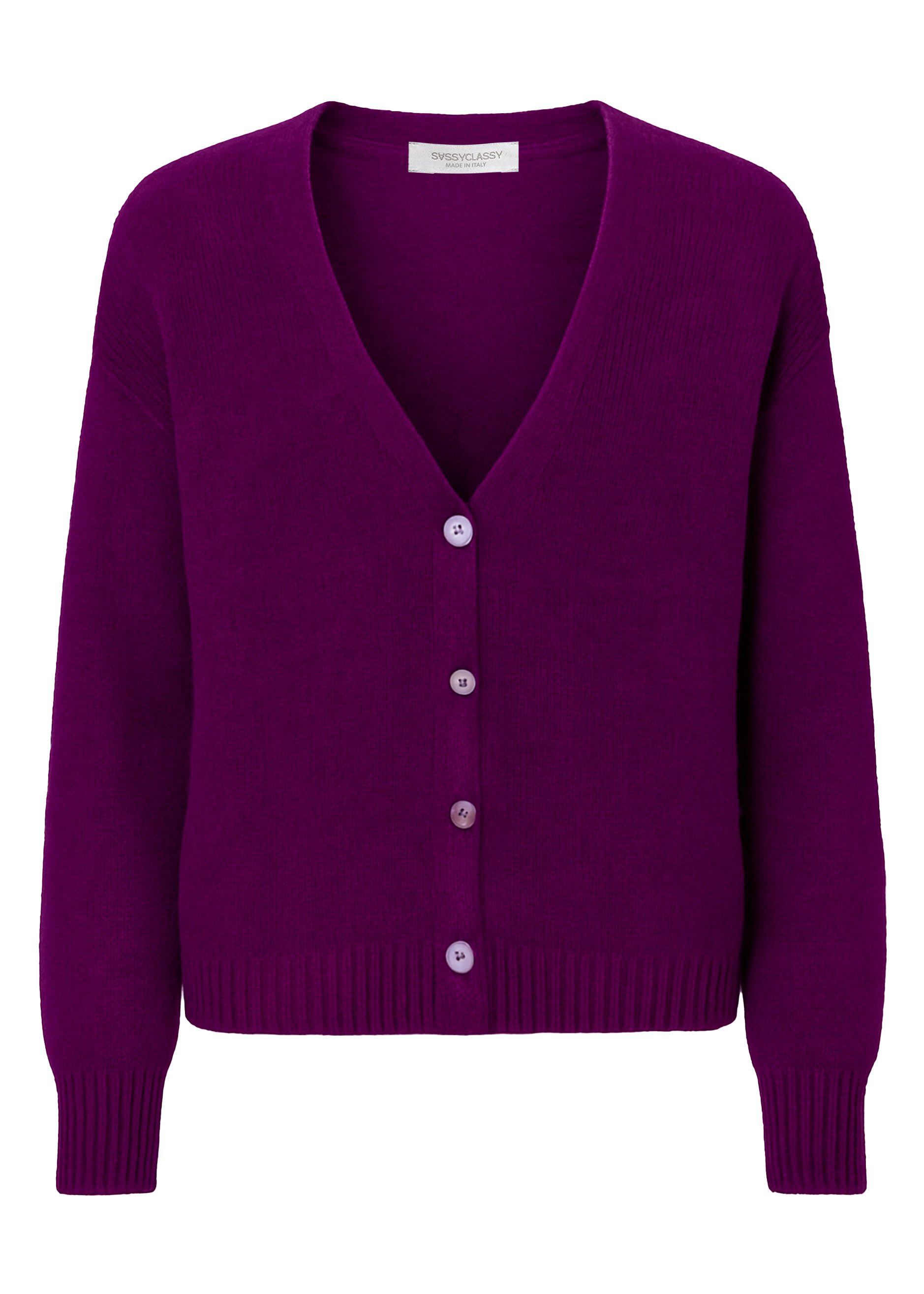 SASSYCLASSY Cardigan Cardigan mit V-Ausschnitt für Damen Gestrickter Locker günstig online kaufen