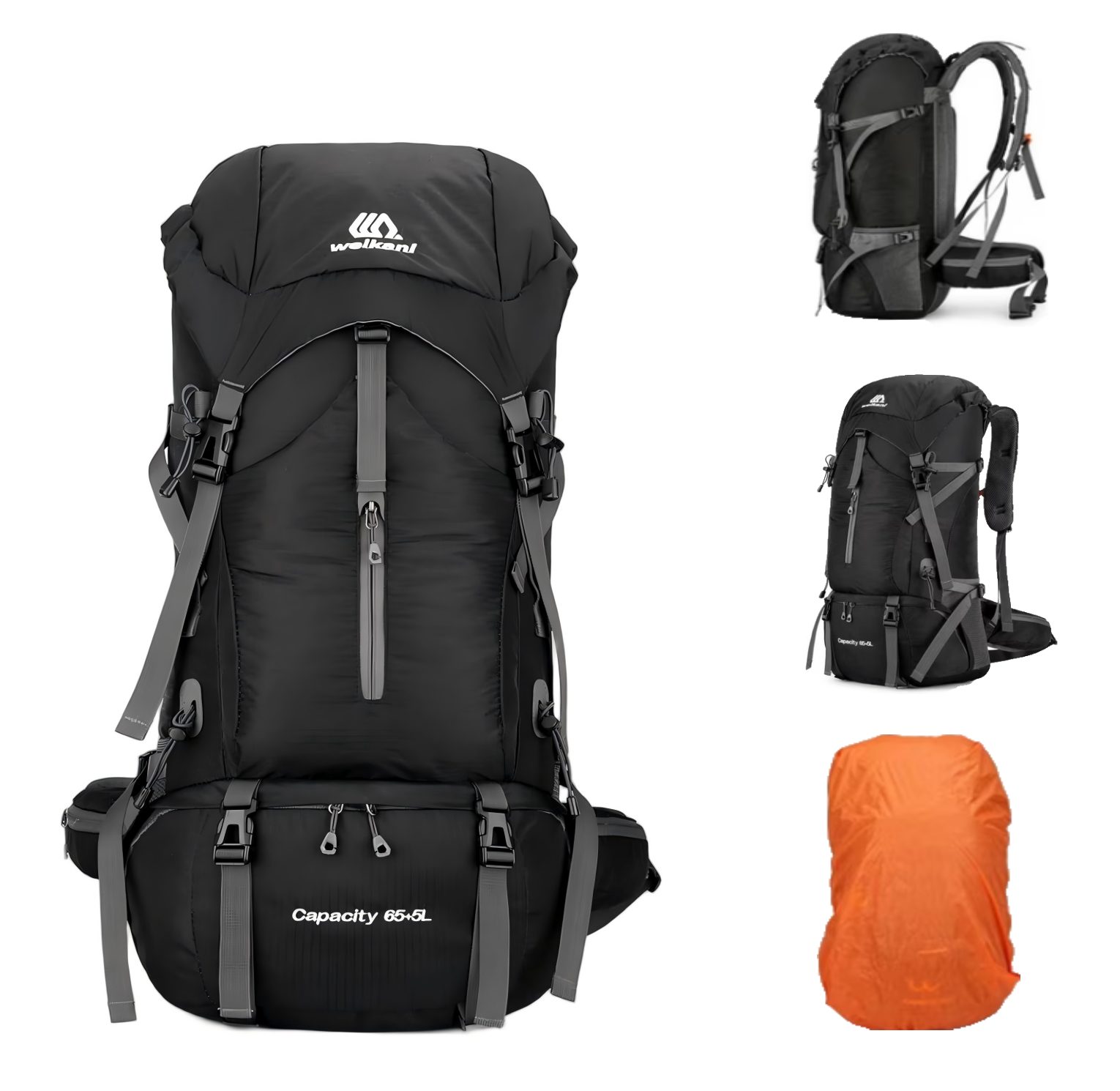 Toomoke Tourenrucksack Wanderrucksack 70L,Oxford Rucksack,Reiserucksack Camping Rucksack (Trekkingrucksack für Wandern, Klettern, Reisen Sport, mit Regenhülle, wasserfest & belüftetem Rücken), Separatem Schuhfach, wasserdicht, ultraleicht und reißfest