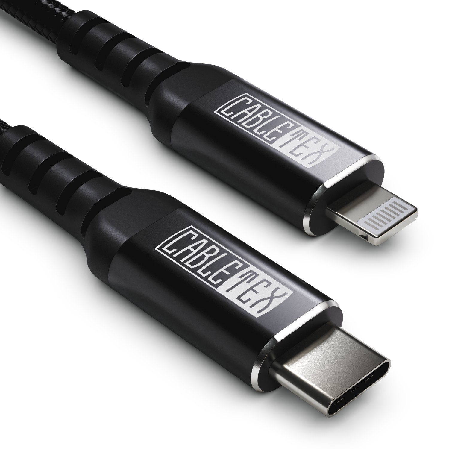 CABLETEX USB C zu Lightning Kabel für iPhone und iPad Ladekabel Lightningkabel, Lightning, USB-C (200 cm), MFi-Zertifizierung
