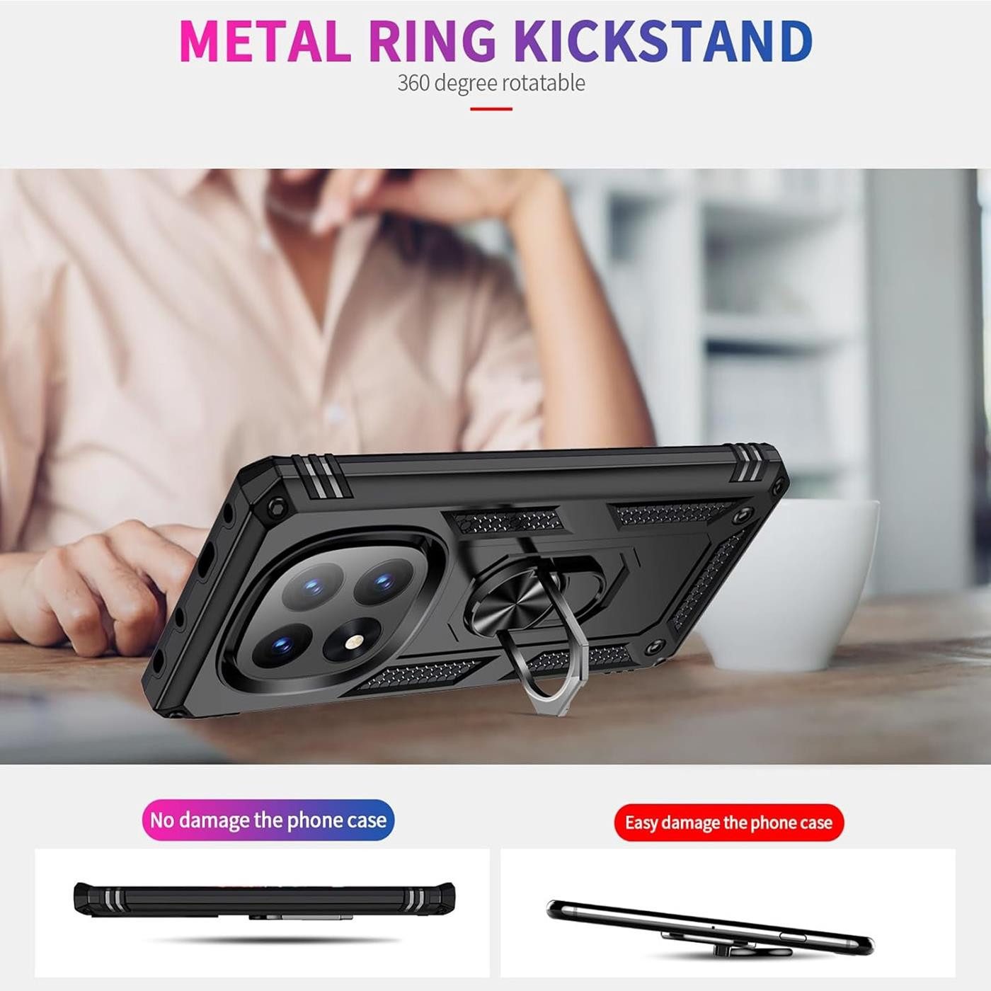CoolGadget Handyhülle Armor Shield Case für Xiaomi Redmi Note 14 Pro+ 5G 6,67 Zoll, Outdoor Cover mit Magnet Ringhalterung Hülle für Redmi Note 14 Pro+ 5G – Bild 5 von 5