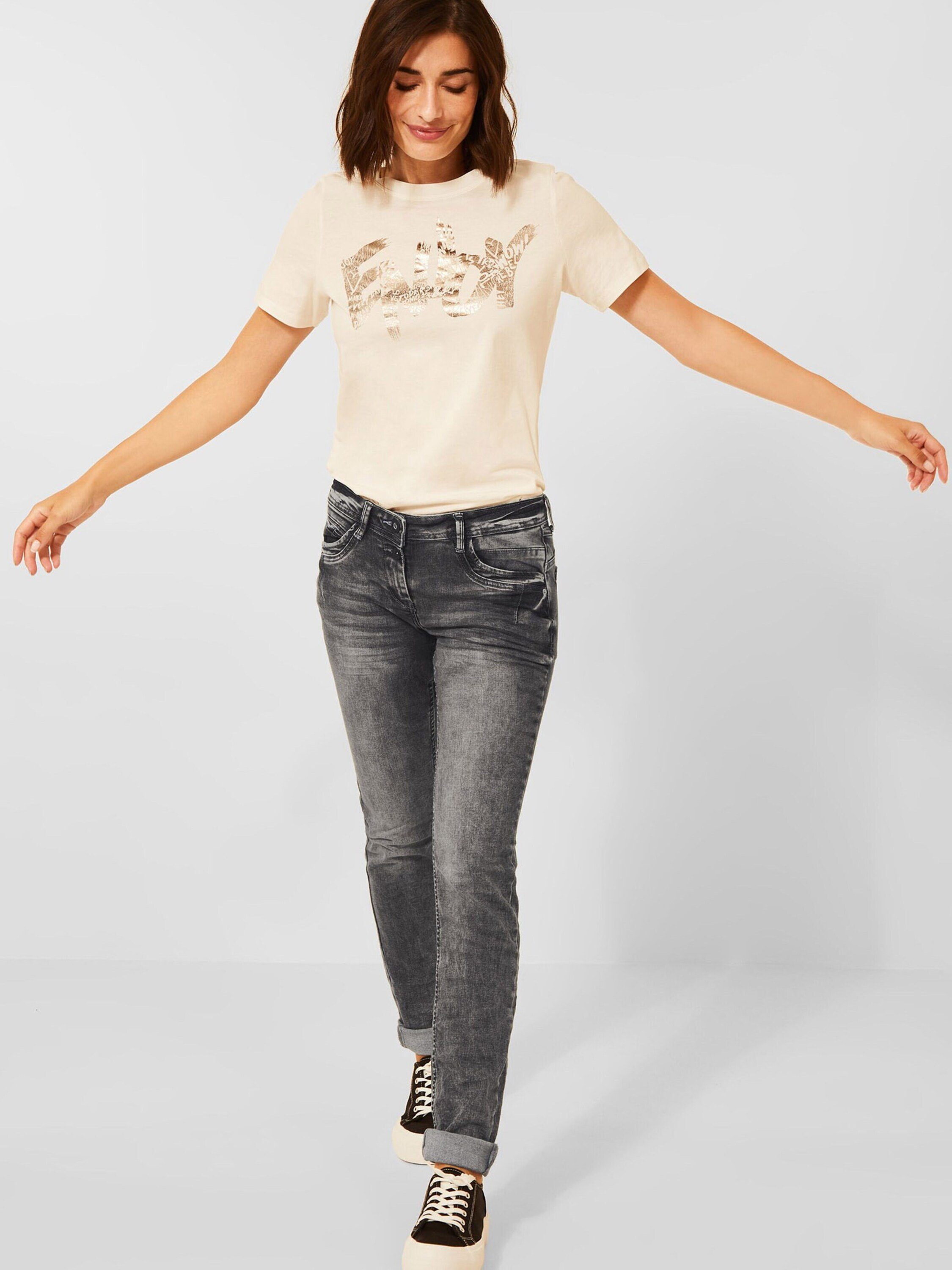 Cecil Detail Scarlett Slim-fit-Jeans (1-tlg) Plain/ohne Details, Weiteres