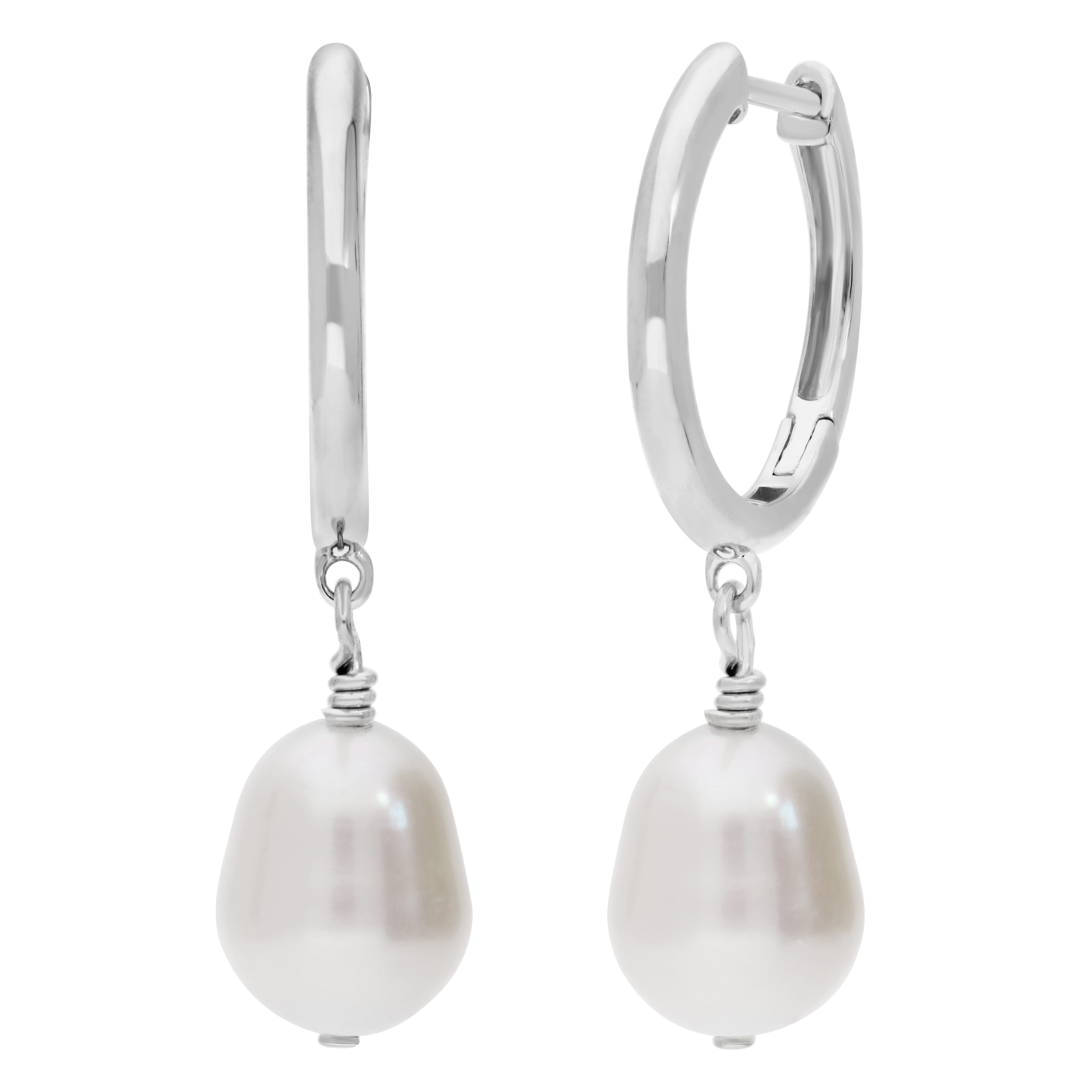 Firetti Paar Creolen Schmuck Geschenk Silber 925 Ohrschmuck Ohrringe, mit Süßwasserzuchtperle