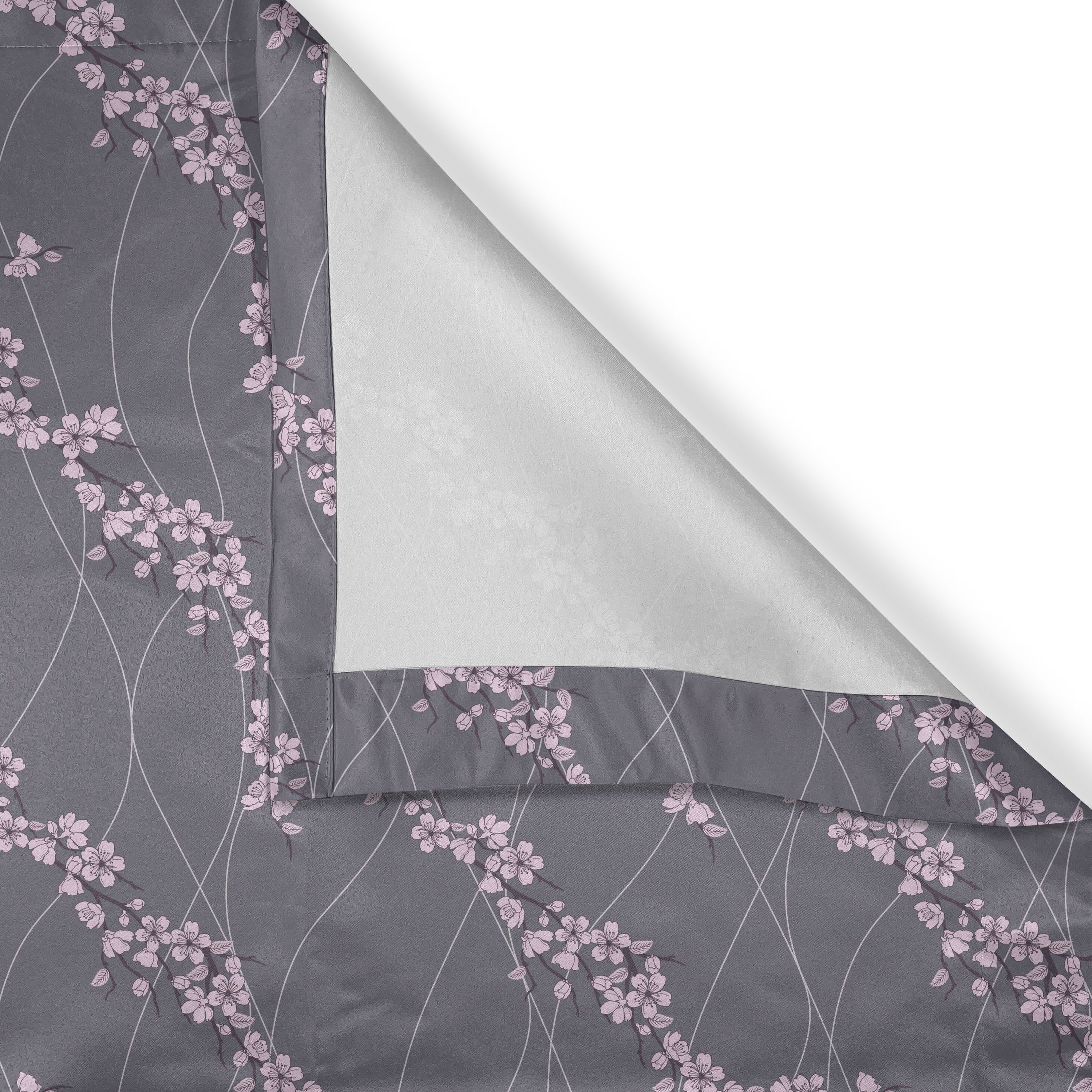 für japanischer Schlafzimmer Wohnzimmer, Abakuhaus, Dekorative Sakura Blumen 2-Panel-Fenstervorhänge Gardine