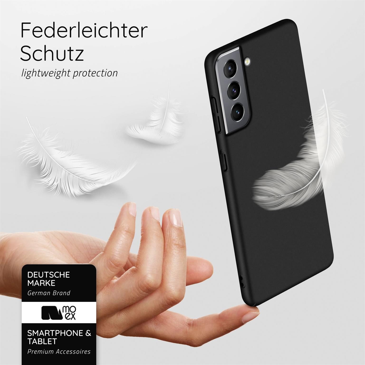 moex Handyhülle moex® Alpha Case für Samsung Galaxy S21 Plus, Hülle ultra dünn, Hardcase Back Cover, Schutzhülle Minimalistisch