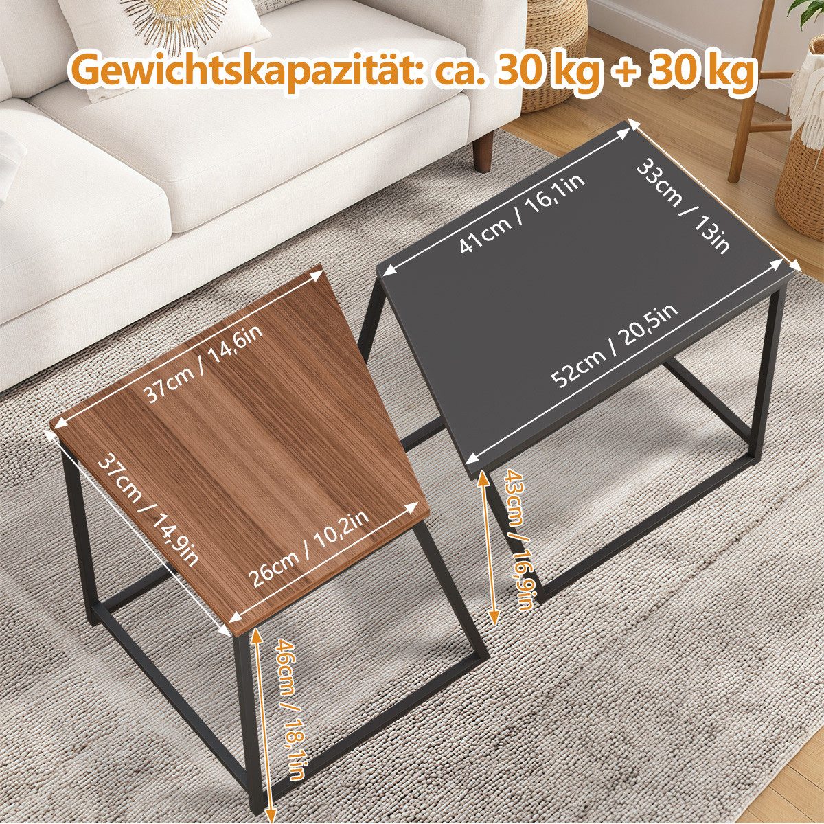 Simloveve Beistelltisch Couchtisch Satztische für Wohnzimmer günstig online kaufen