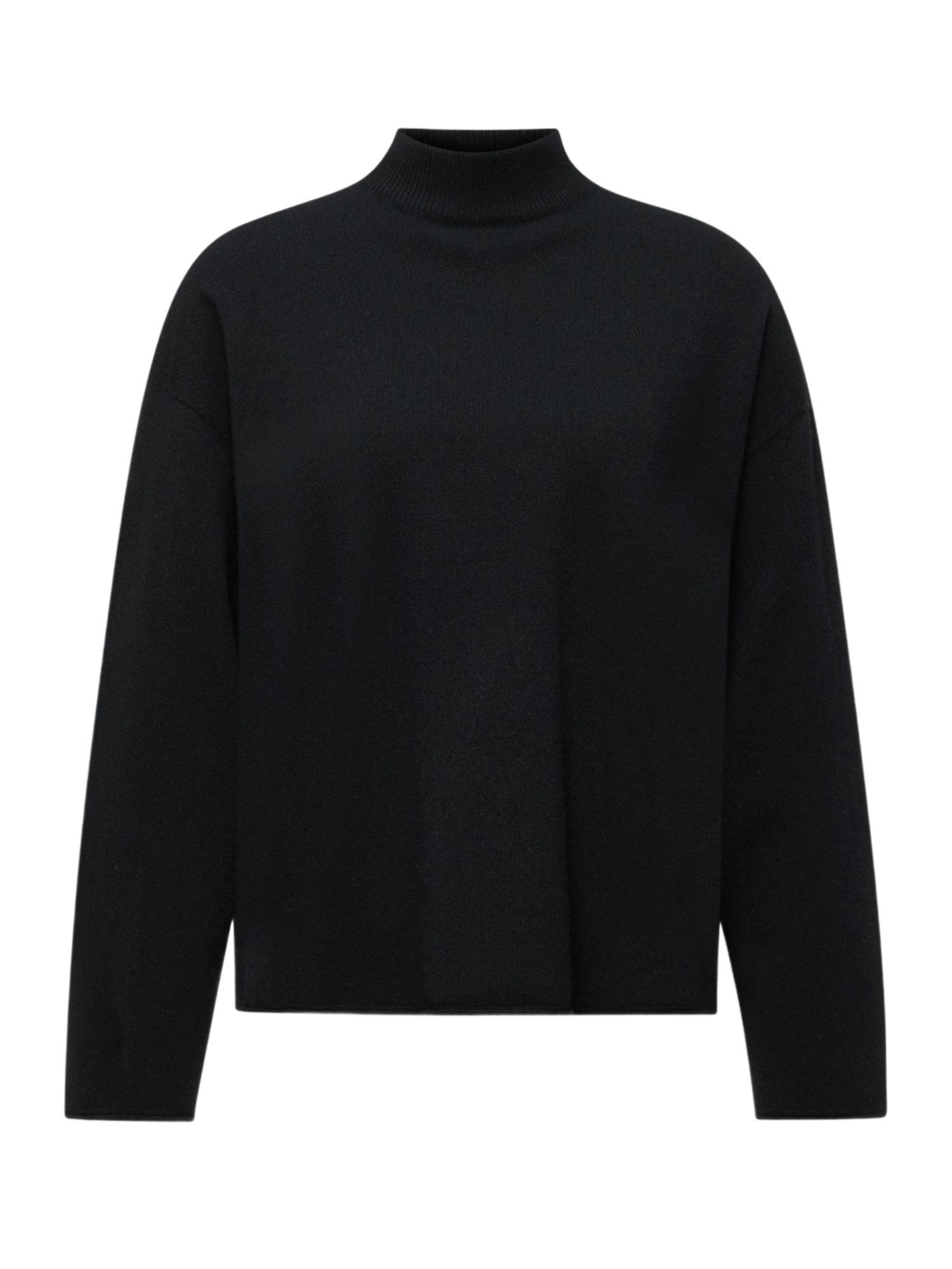 Drykorn Strickpullover schwarz,Casual,Wolle,Unifarben,Rollkragen,Lang,Gerade