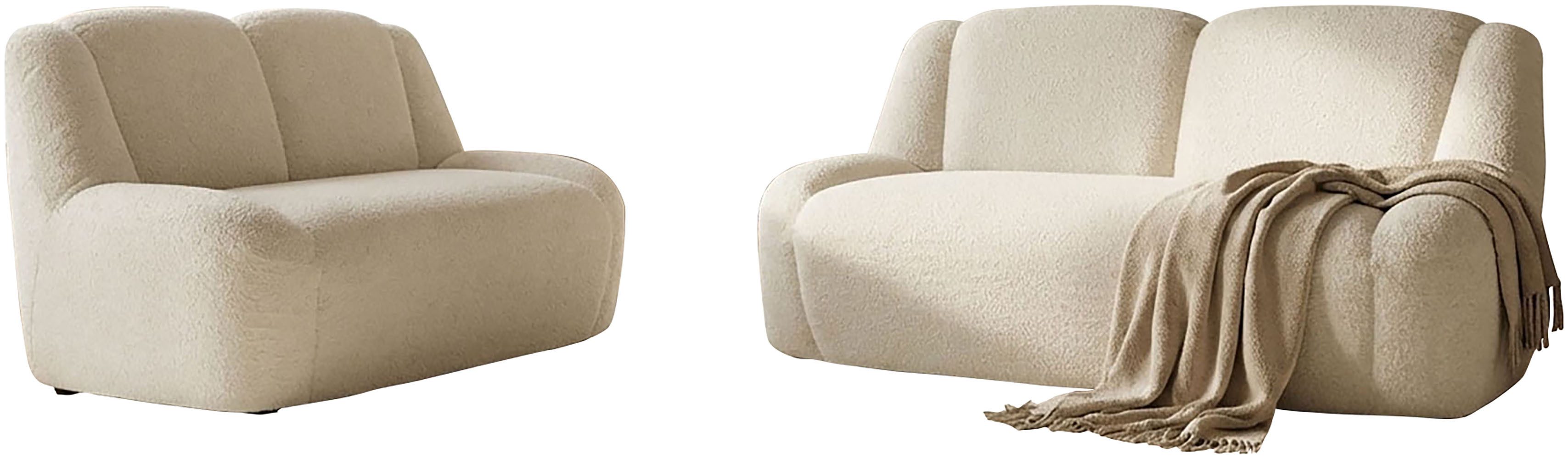 DOMO collection Polstergarnitur Ryos, 2-Sitzer und 2,5-Sitzer, organische Form, (Set, 2-tlg), skulpturale Opik, cozy chic