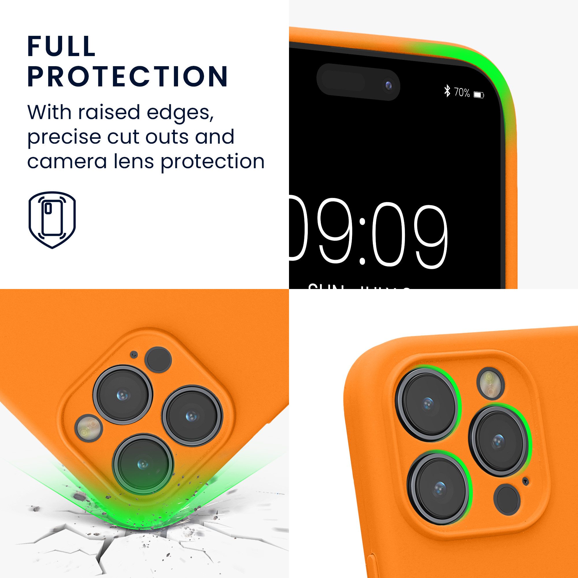 kwmobile Smartphone-Hülle Handyhülle für Apple iPhone 14 Pro Max Hülle, Hülle Silikon gummiert - Handyhülle - Handy Case in Fruity Orange