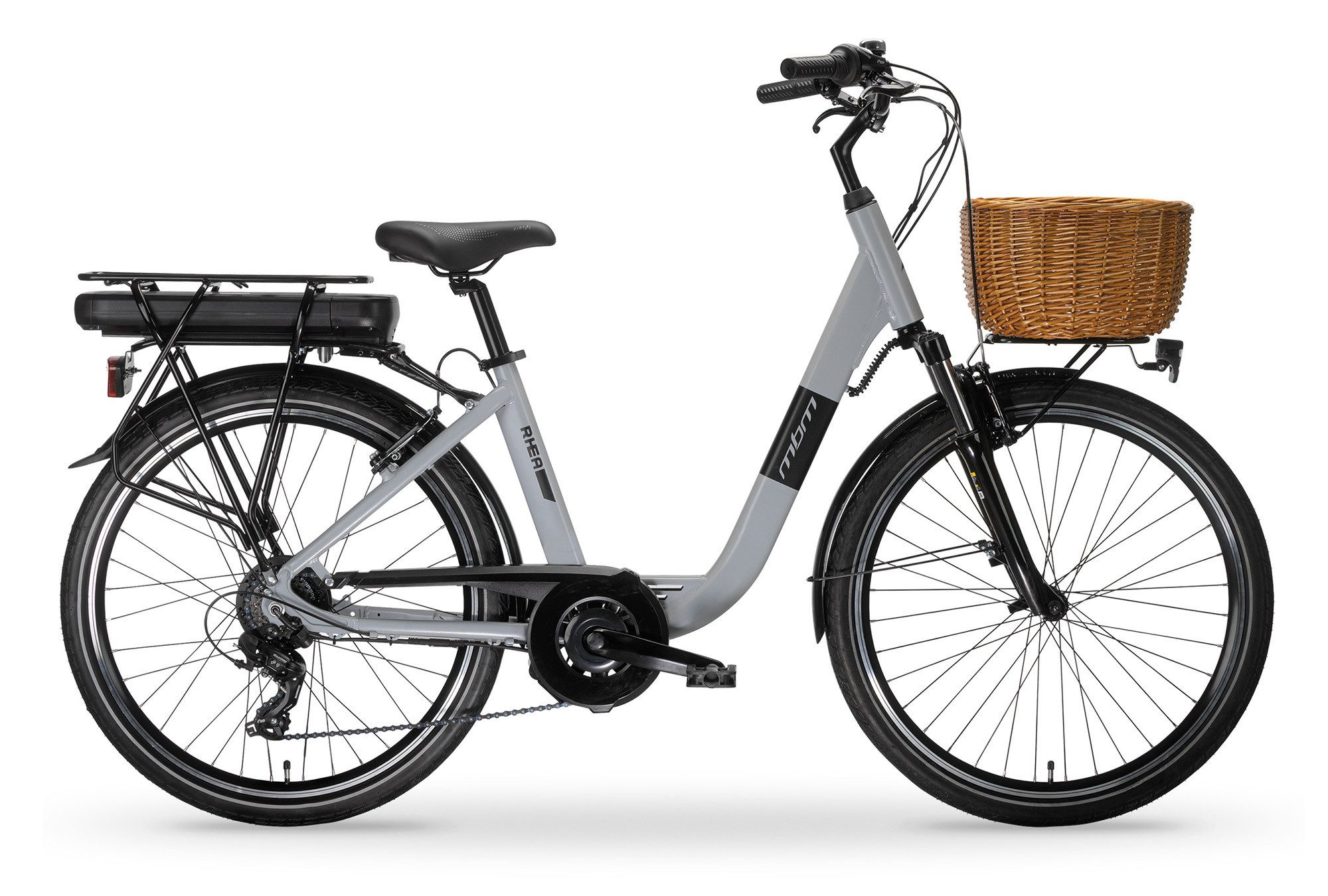 MBM E-Bike, 6 Gang Shimano, Kettenschaltung, Heckmotor, 518 Wh, Elektro-Citybike RHEA 26 Zoll