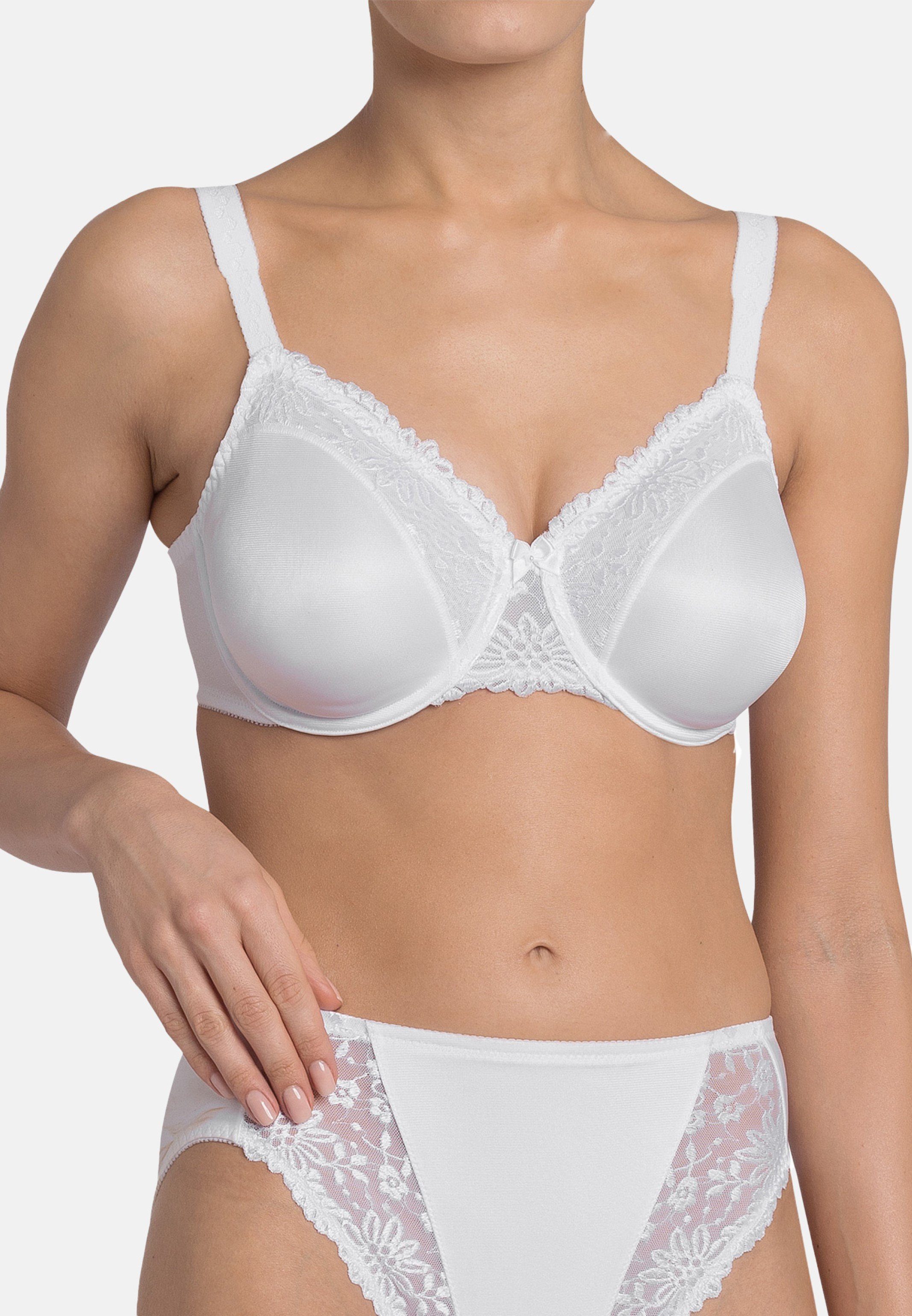 Triumph Minimizer-BH W (1-tlg) Minimizer BH - Mit Leichte Weiß Formbügel Spitzenbesatz, Soft Ladyform BH, Minimizer