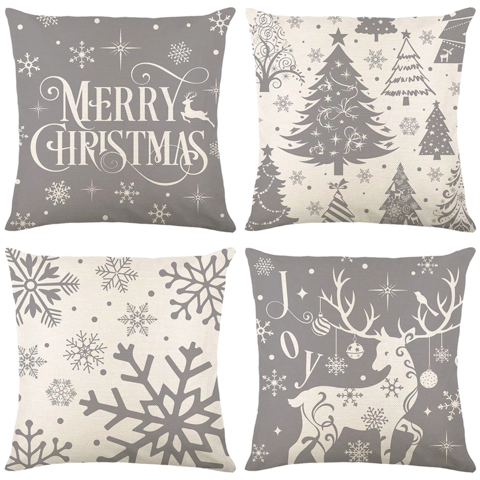 Qelus Kissenbezüge Weihnachten Kissenbezug 4er Set Kissenbezüge 45x45cm Dek günstig online kaufen