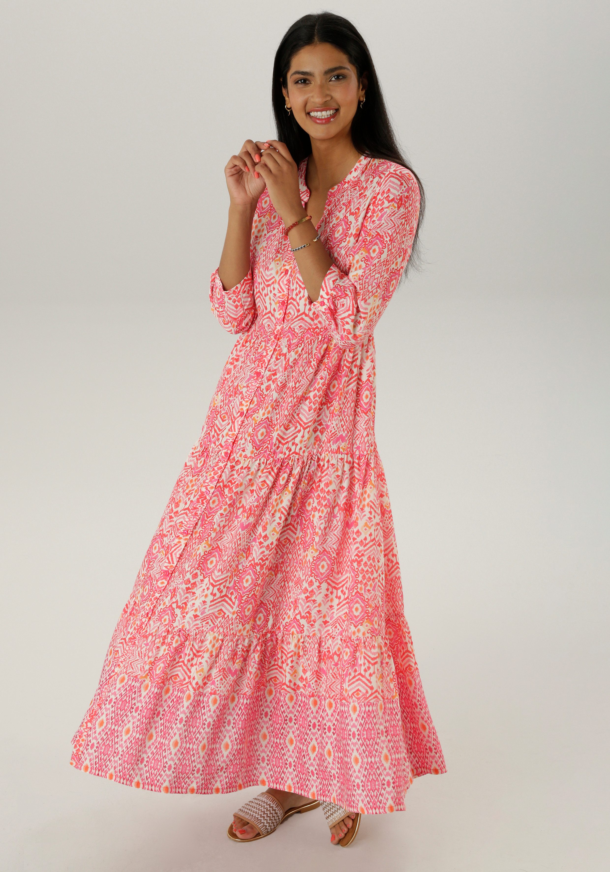 Aniston SELECTED Maxikleid mit frisch sommerlicher Ethno-Musterung günstig online kaufen