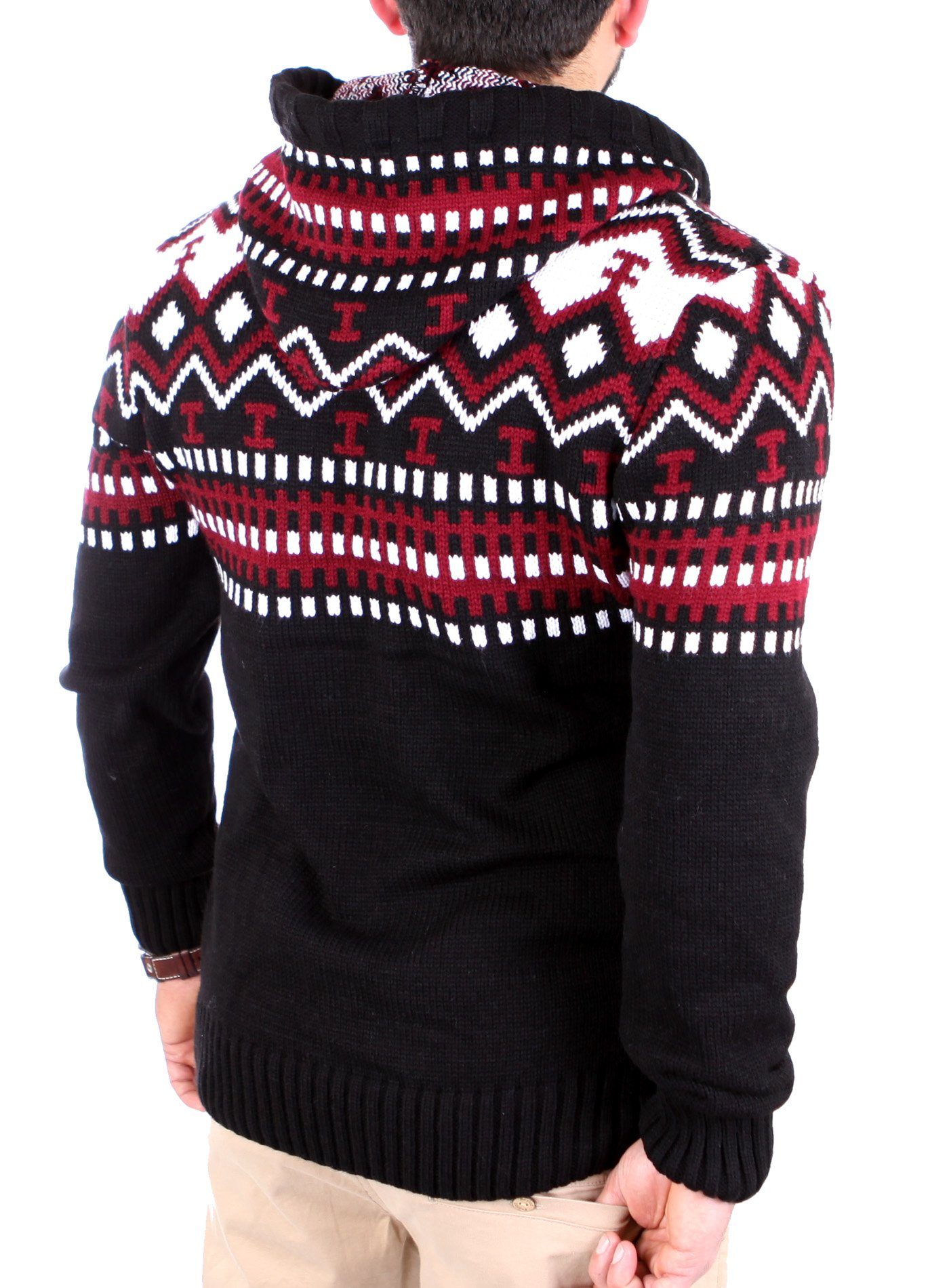 Reslad Strickpullover Reslad Herren Grobstrick Norweger Winter Strickjacke günstig online kaufen