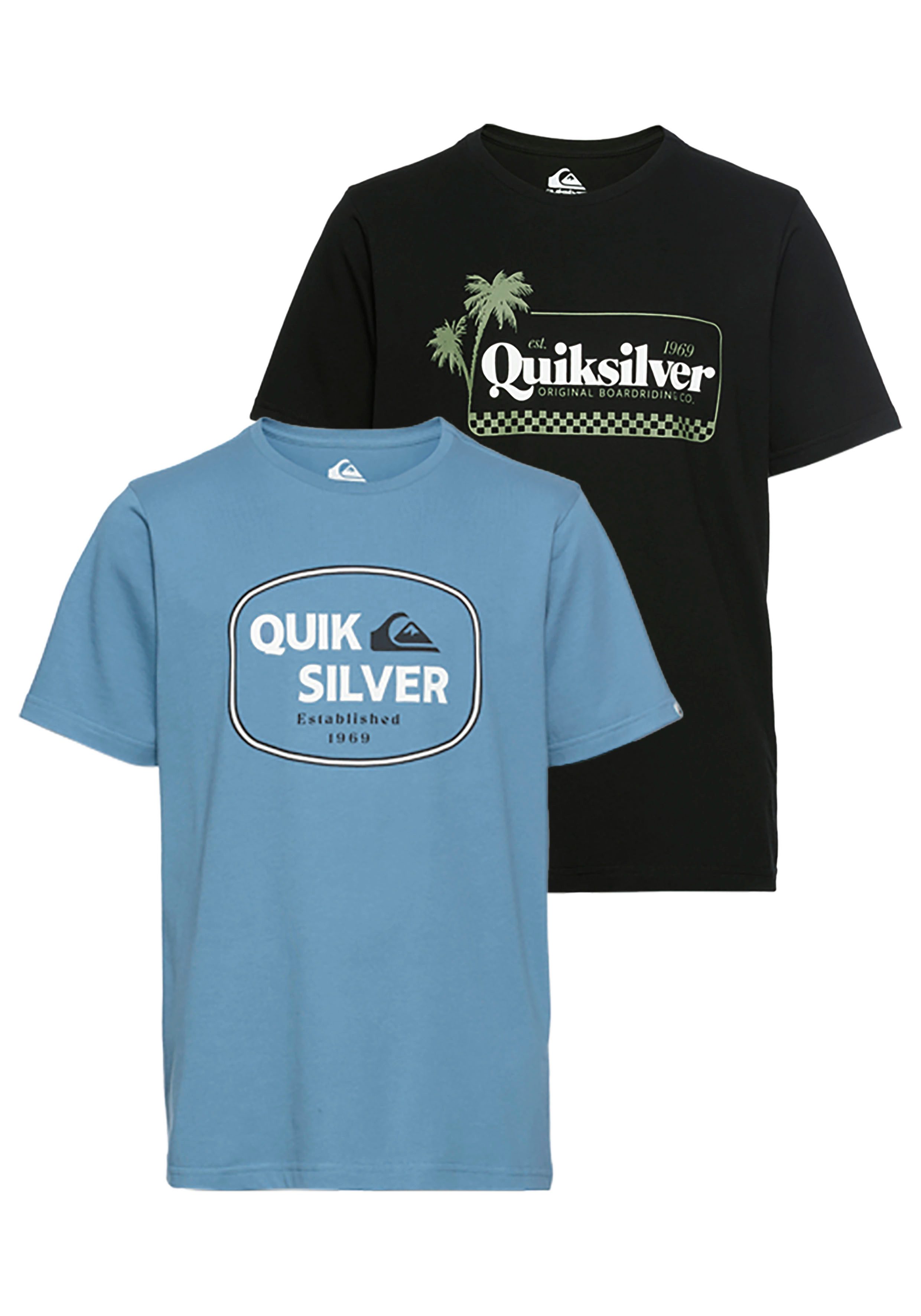 Quiksilver T-Shirt JUST FRAMED ROCKELIA SHORT SLEEVE PK YTH (2-tlg) für Kinder, Kurzarm-Design, 2er-Pack, aus Baumwolle