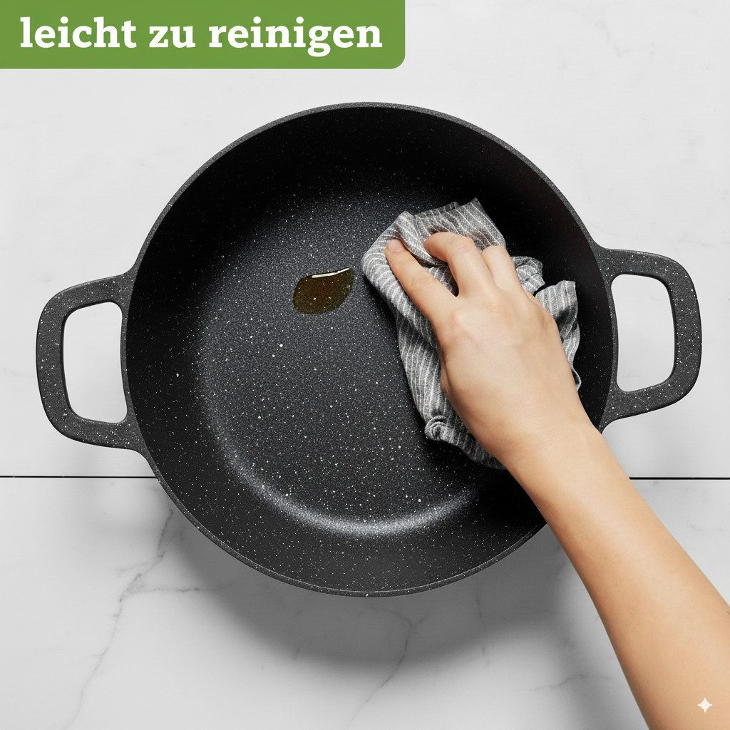 KlönBerg Topf-Set Wunderschöne Töpfe mit Steinbeschichtung in 4 verschiedenen Größen, Aluminium, Aluminiumguss, Keramik, Edelstahl (Passt in jede Küche! (1.2L / 2.3L / 4.5L / 5.5L), 8-tlg., Es ist eine perfekte Geschenkidee für jeden Anlass), Innovative Aroma Knob-Griffe