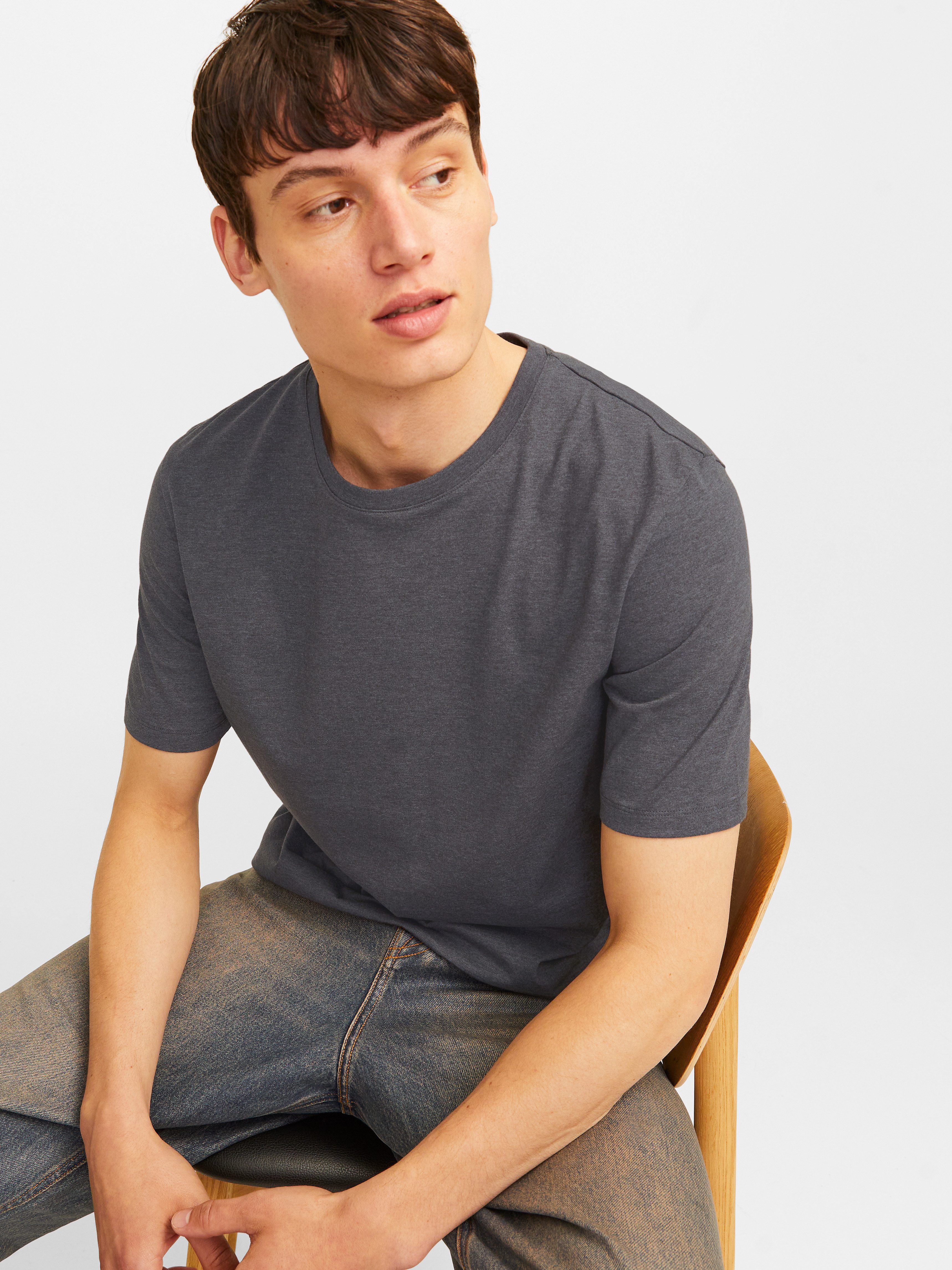 Jack & Jones Rundhalsshirt JJEORGANIC MELANGE TEE SS O-NECK NOOS Baumwollmischung, regular fit