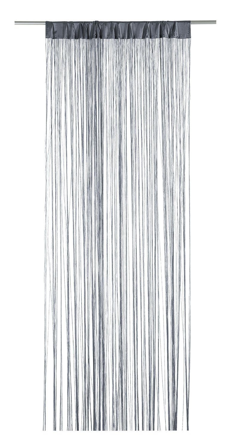 Stangendurchzug, x B 110 cm Fadenvorhang cm, Polyester halbtransparent, Gasper, 250 Grau, Türvorhang, L