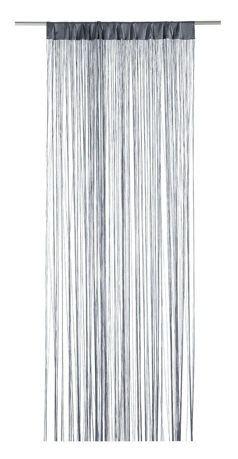 Fadenvorhang Türvorhang, B 110 cm x L 250 cm, Grau, Gasper,  Stangendurchzug, halbtransparent, Polyester