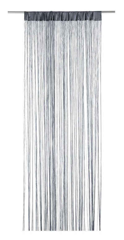 Fadenvorhang Türvorhang, B 110 cm x L 250 cm, Grau, Gasper, Stangendurchzug, halbtransparent, Polyester