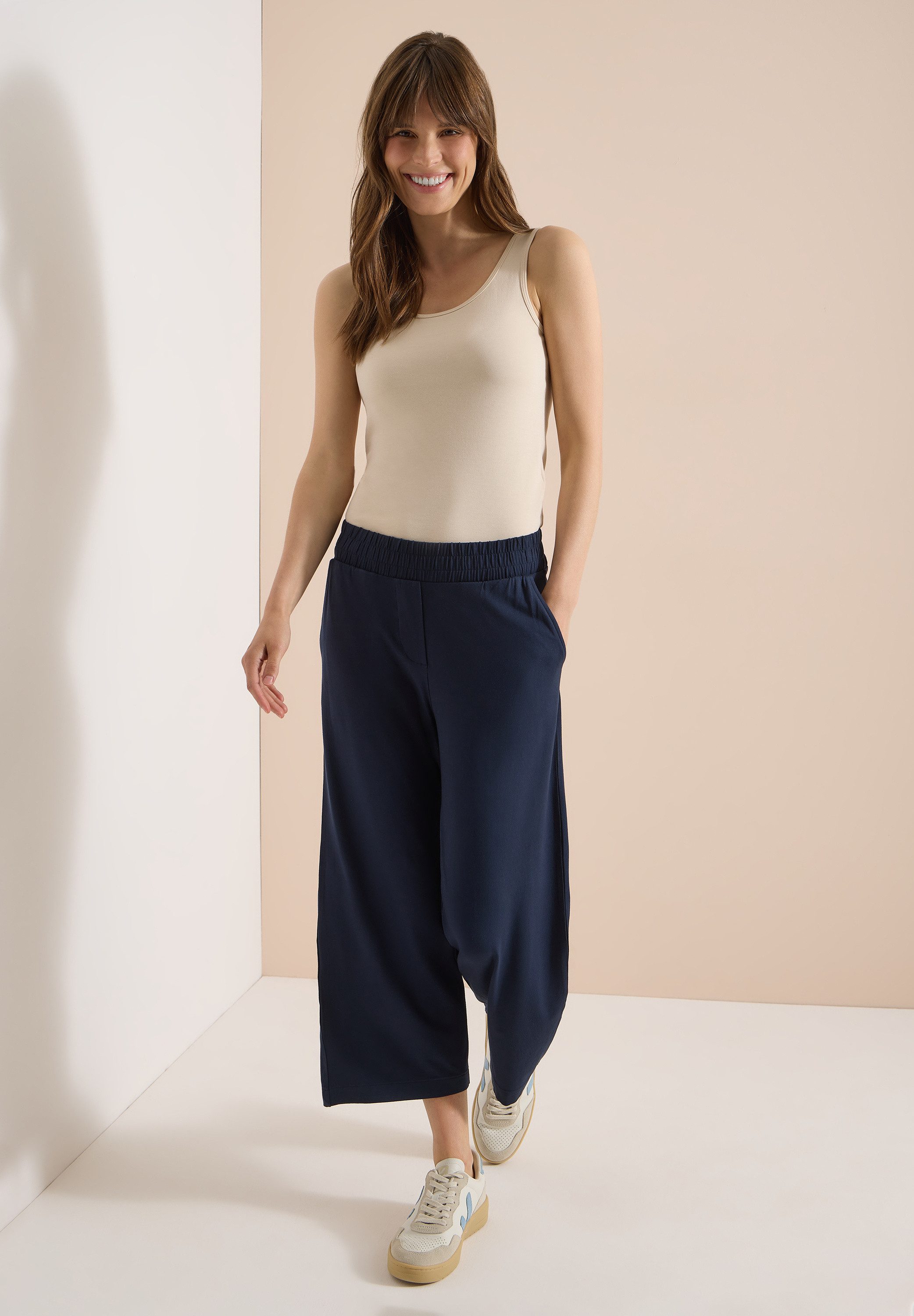 CECIL Stoffhose im elastischen Materialmix