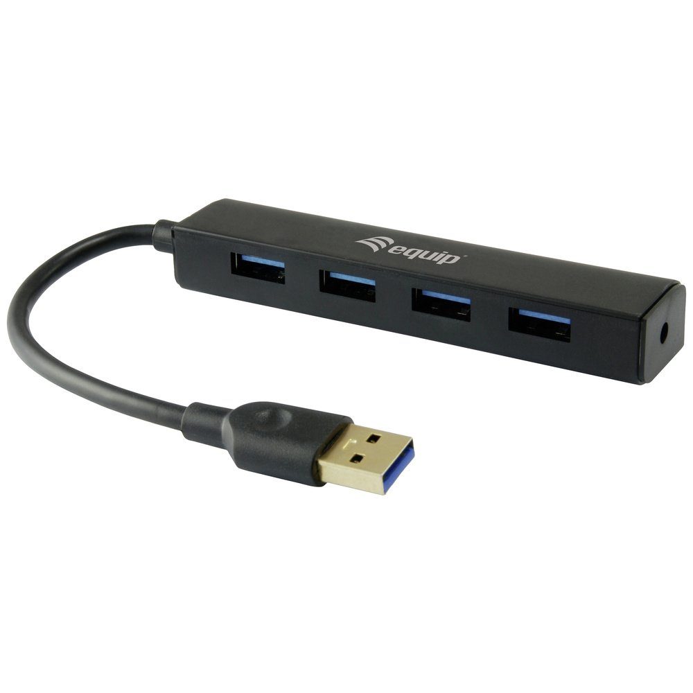 3.0-Hub Equip USB USB-Verteiler Port Schwarz Equip 4