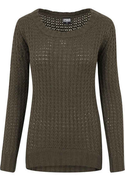 URBAN CLASSICS Kapuzenpullover Damen Ladies Long Wideneck Sweater (1-tlg)