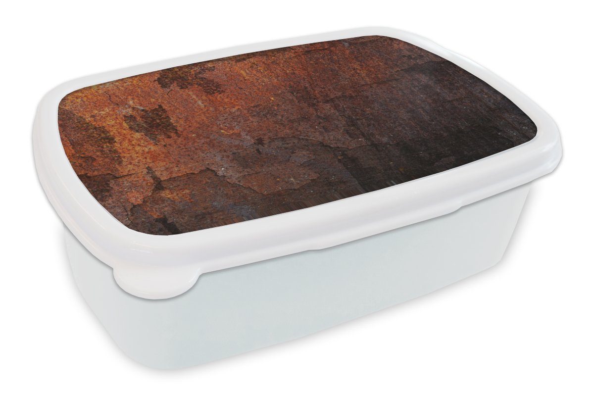 MuchoWow Lunchbox Rost - Licht - Schatten, Kunststoff, (2-tlg), Brotbox für Kinder und Erwachsene, Brotdose, für Jungs und Mädchen weiß