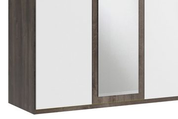 99rooms Drehtürenschrank Vienna (Kleiderschrank, Mehrzweckschrank) 8-türig, aus Holzwerkstoff, mit Spiegel, Modern Design, viel Stauraum, variabel stellbar, Metall, mit Schubladen