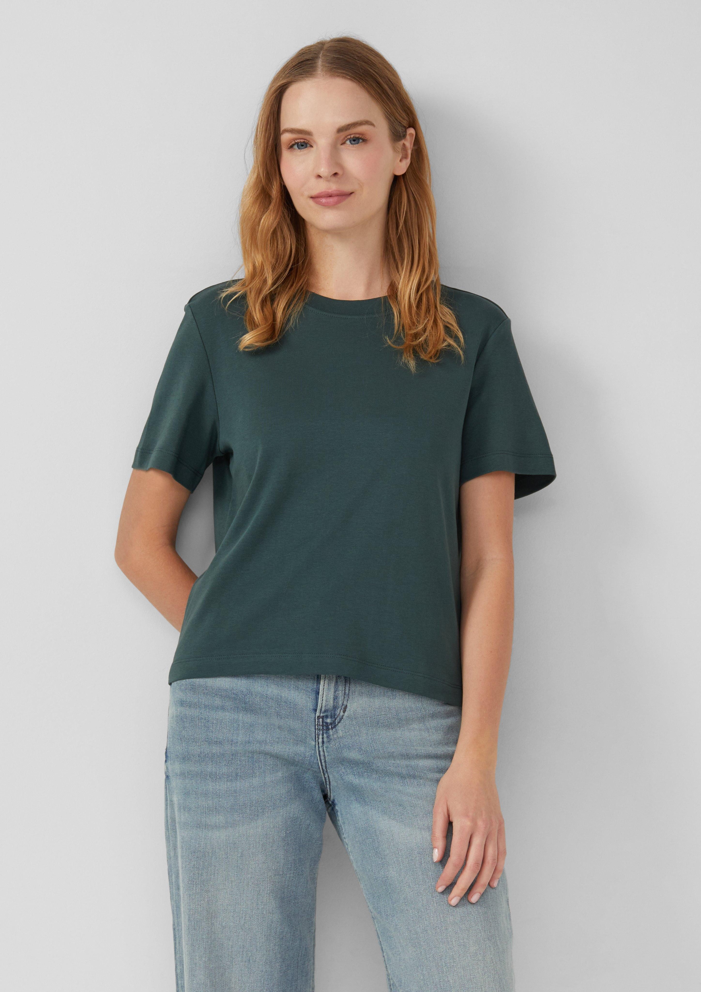 s.Oliver Kurzarmshirt Verkürztes T-Shirt aus Interlockjersey günstig online kaufen