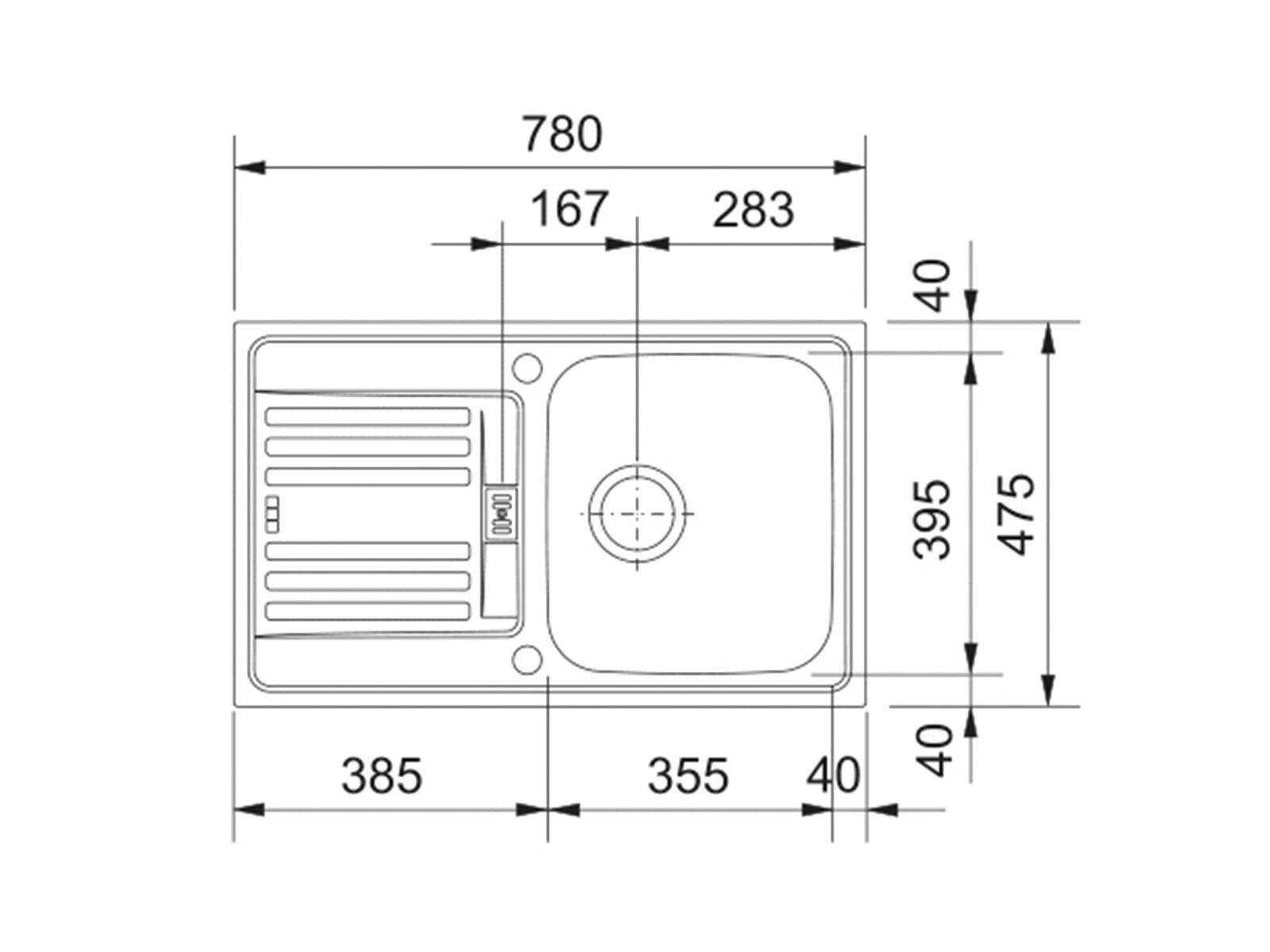FRANKE Edelstahlspüle, rechteckig, 78/48 cm, (1 St)