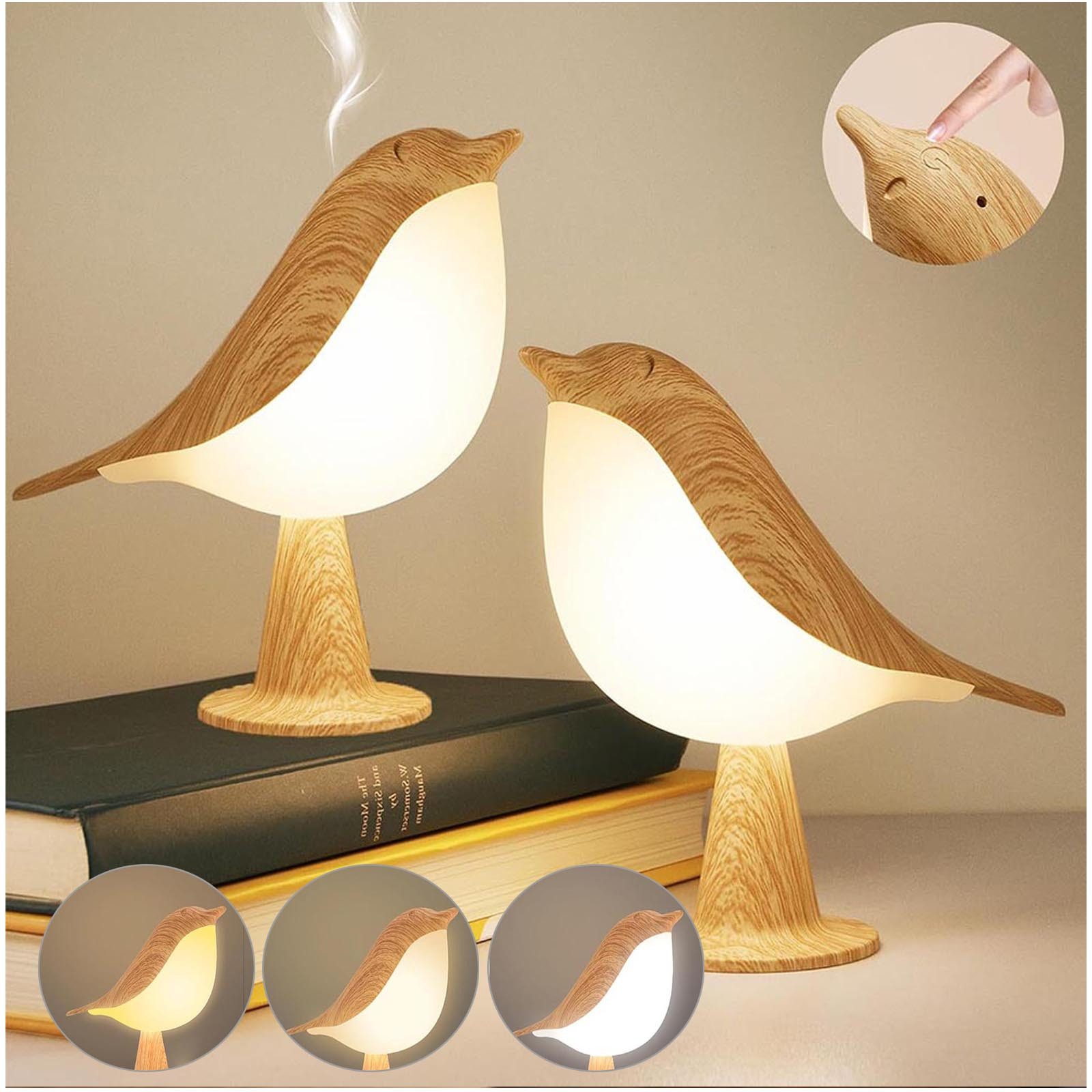 Jibenhome LED Nachtlicht Birdie Nachttischlampe, USB, Touch Dimmbar, Diffus günstig online kaufen